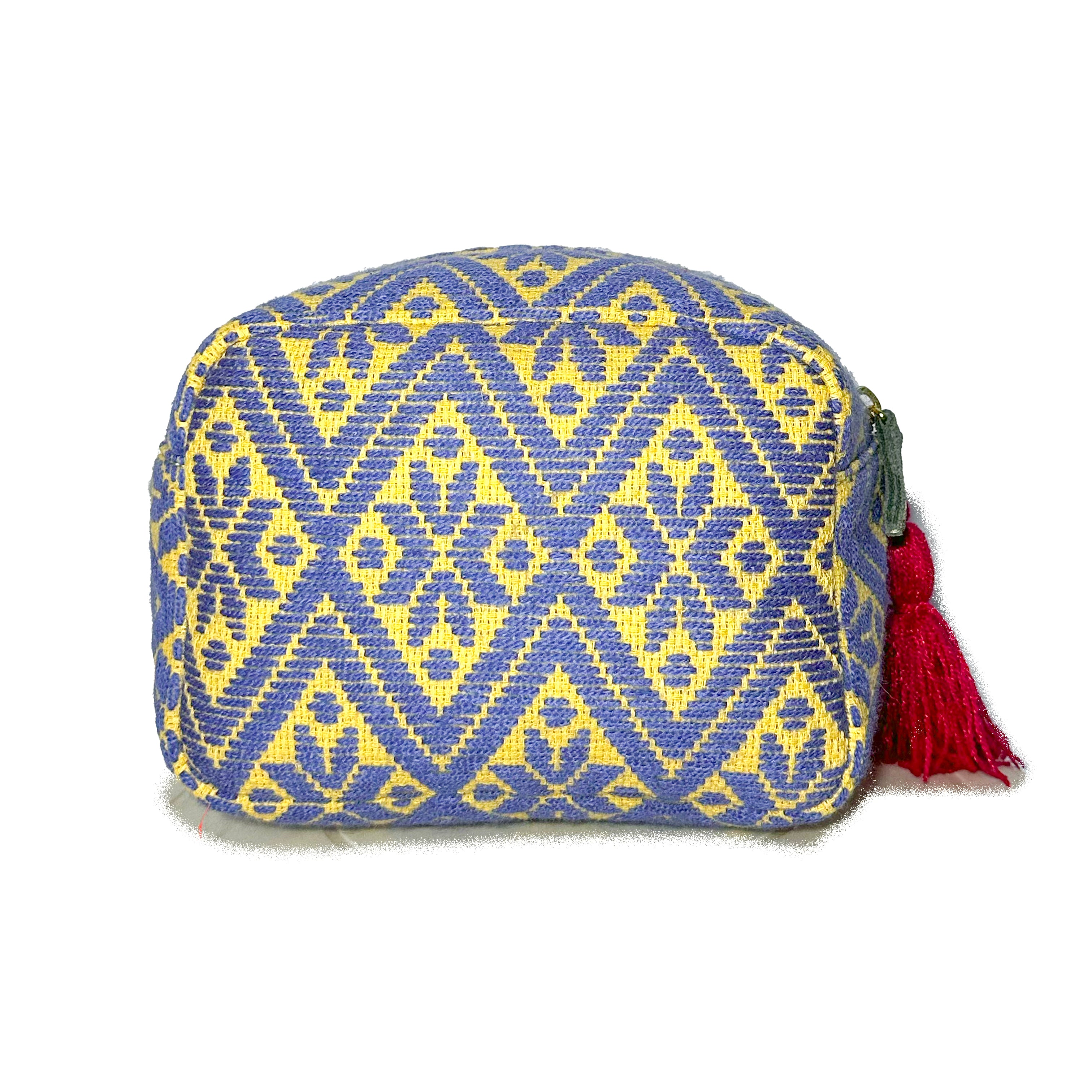 Cosmetiquera Bordado a mano "Rosalía" – Azul – Raízal