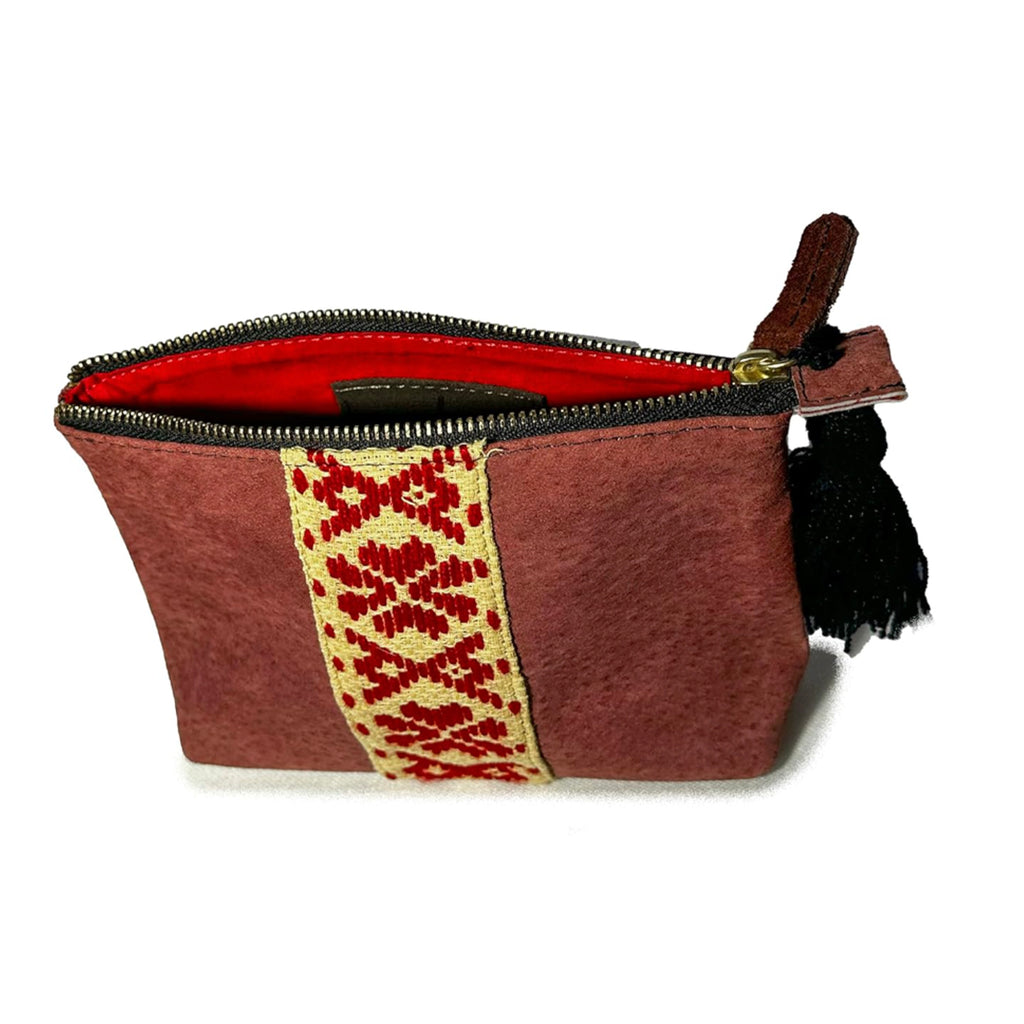 Cosmetiquera Bordado a mano "Cecilia" – Roja – Raízal