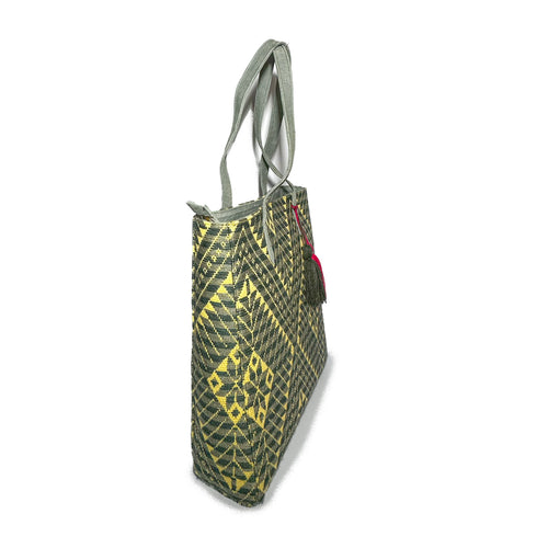 Bolsa tipo Tote Bordado a Mano "Valentina" – Gris – Raízal