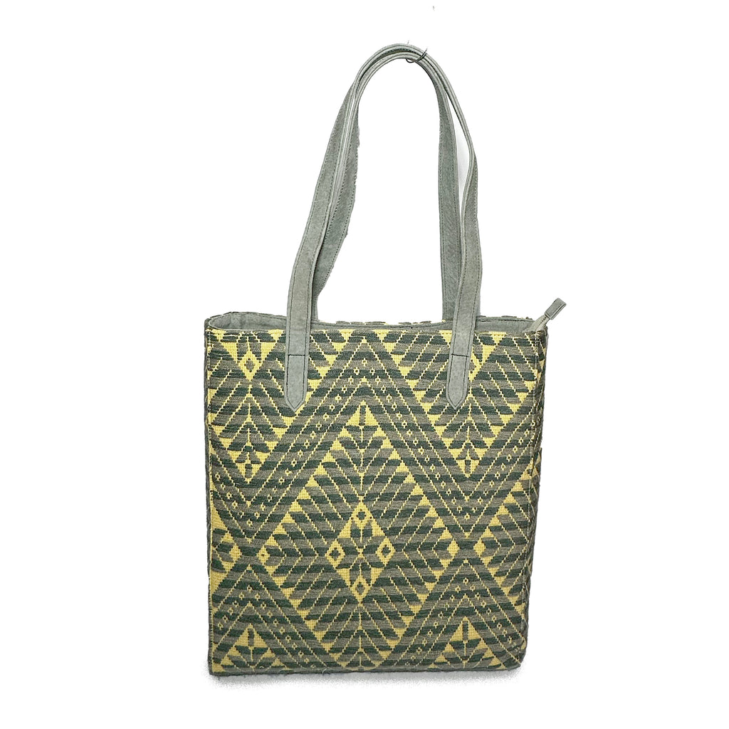 Bolsa tipo Tote Bordado a Mano "Valentina" – Gris – Raízal