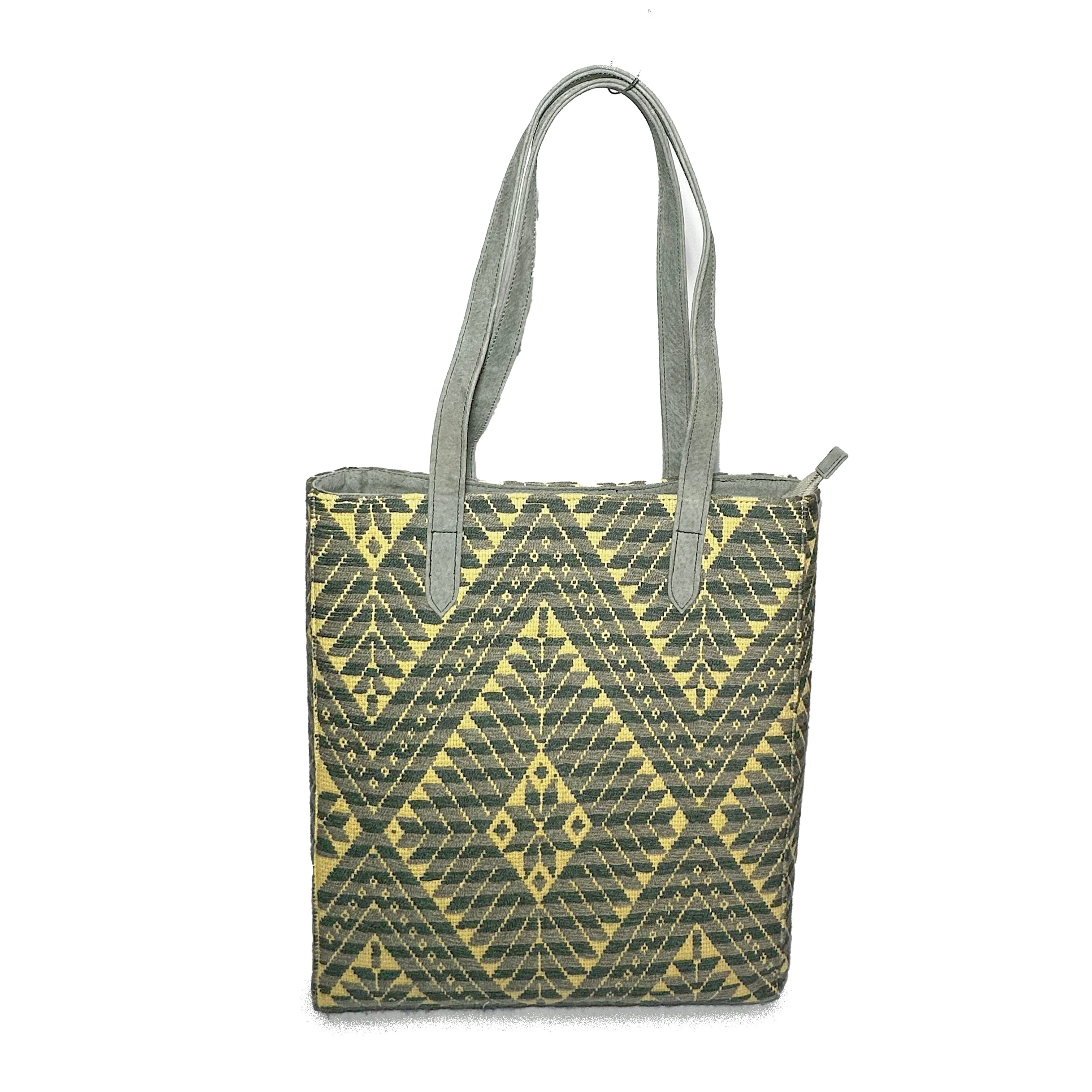 Bolsa tipo Tote Bordado a Mano "Valentina" – Gris – Raízal