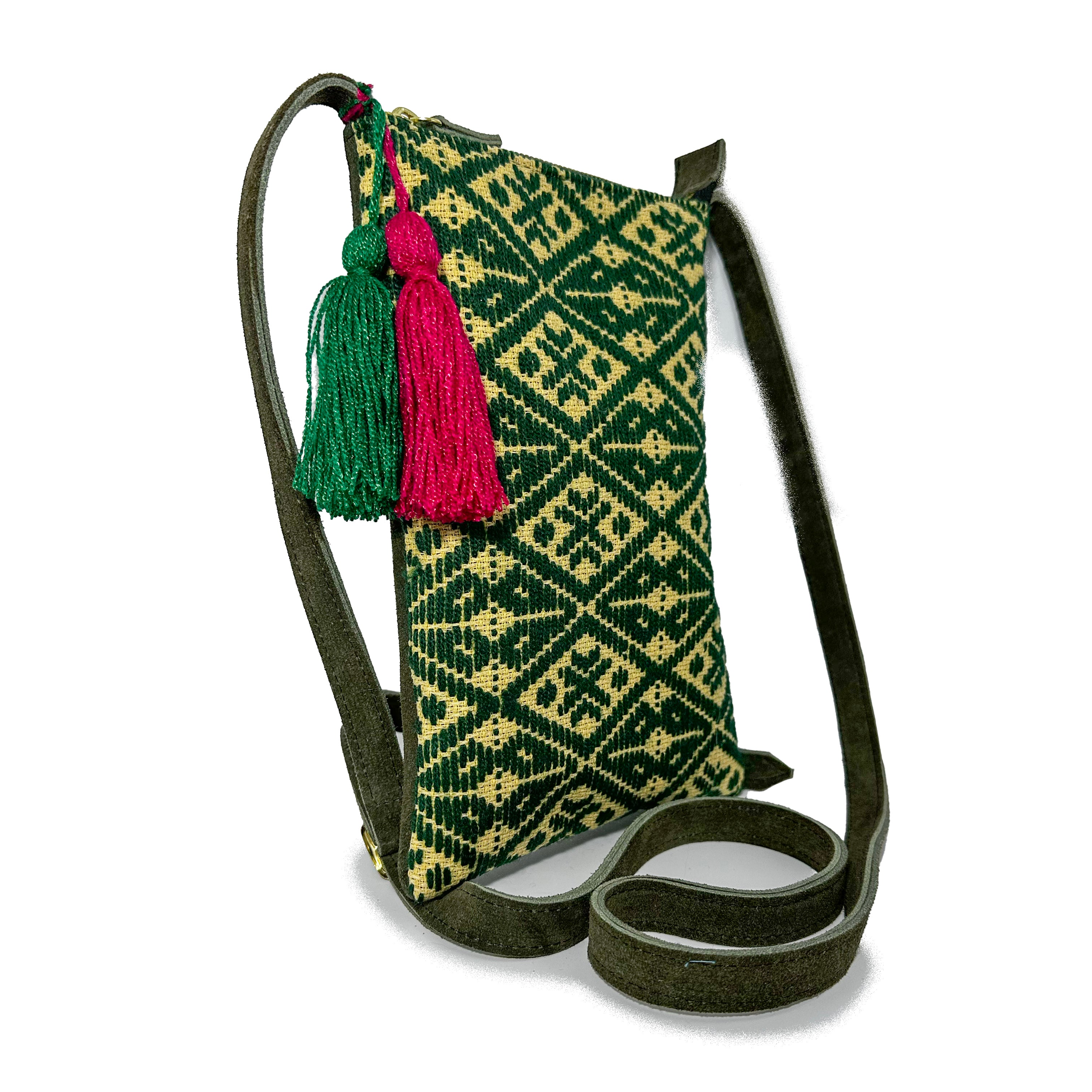 Crossbody Bordado a Mano "Angélica" – Verde – Raízal