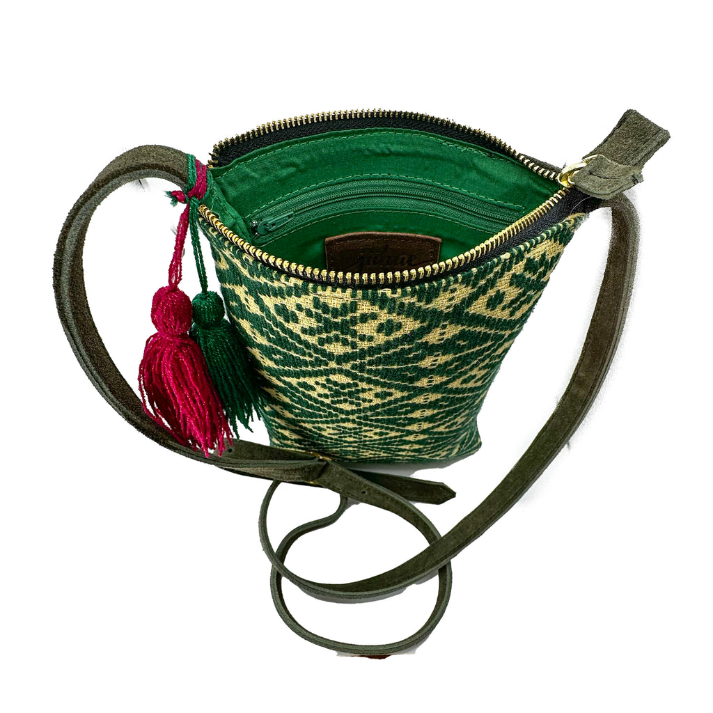 Crossbody Bordado a Mano "Angélica" – Verde – Raízal