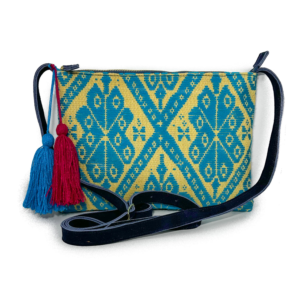 Crossbody Bordado a Mano "Vicenta" – Azul – Raízal