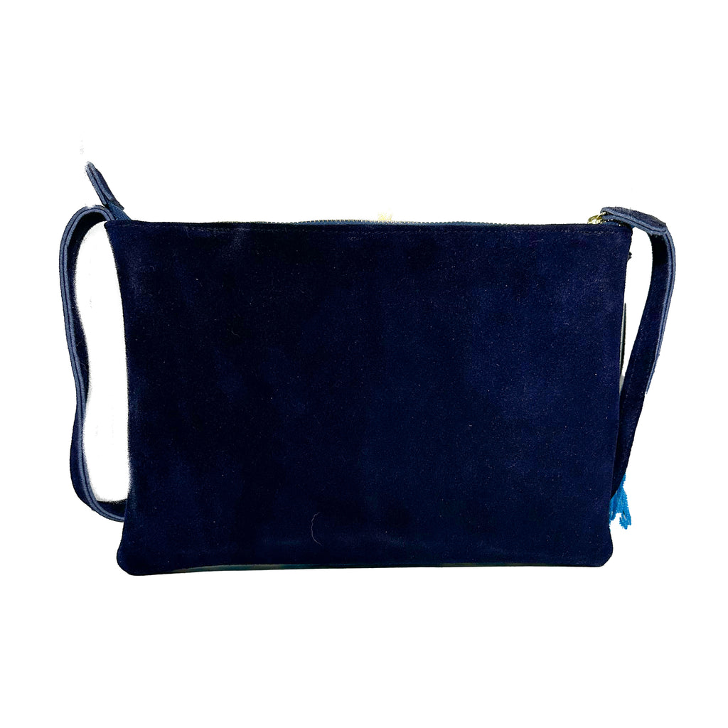 Crossbody Bordado a Mano "Vicenta" – Azul – Raízal