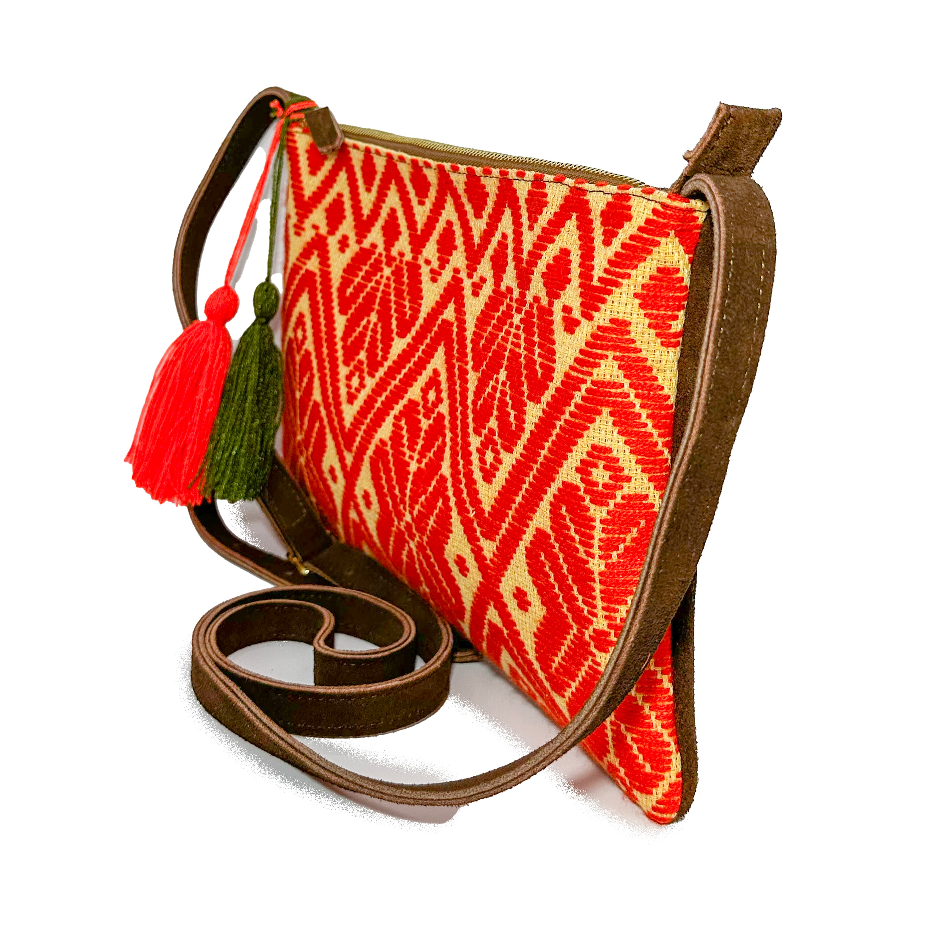 Crossbody Bordado a Mano "Vicenta" – Naranja – Raízal