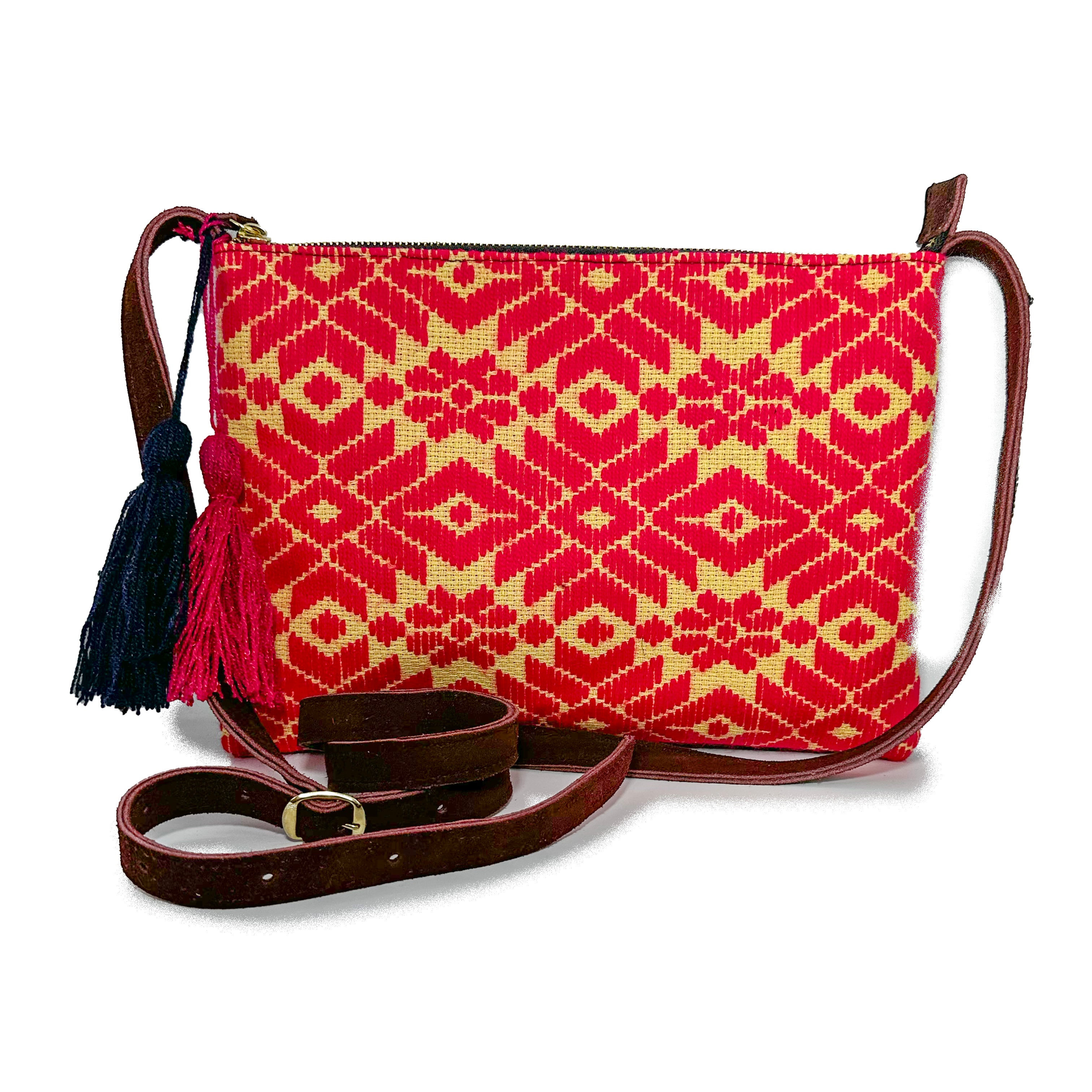 Crossbody Bordado a Mano "Vicenta" – Rojo – Raízal