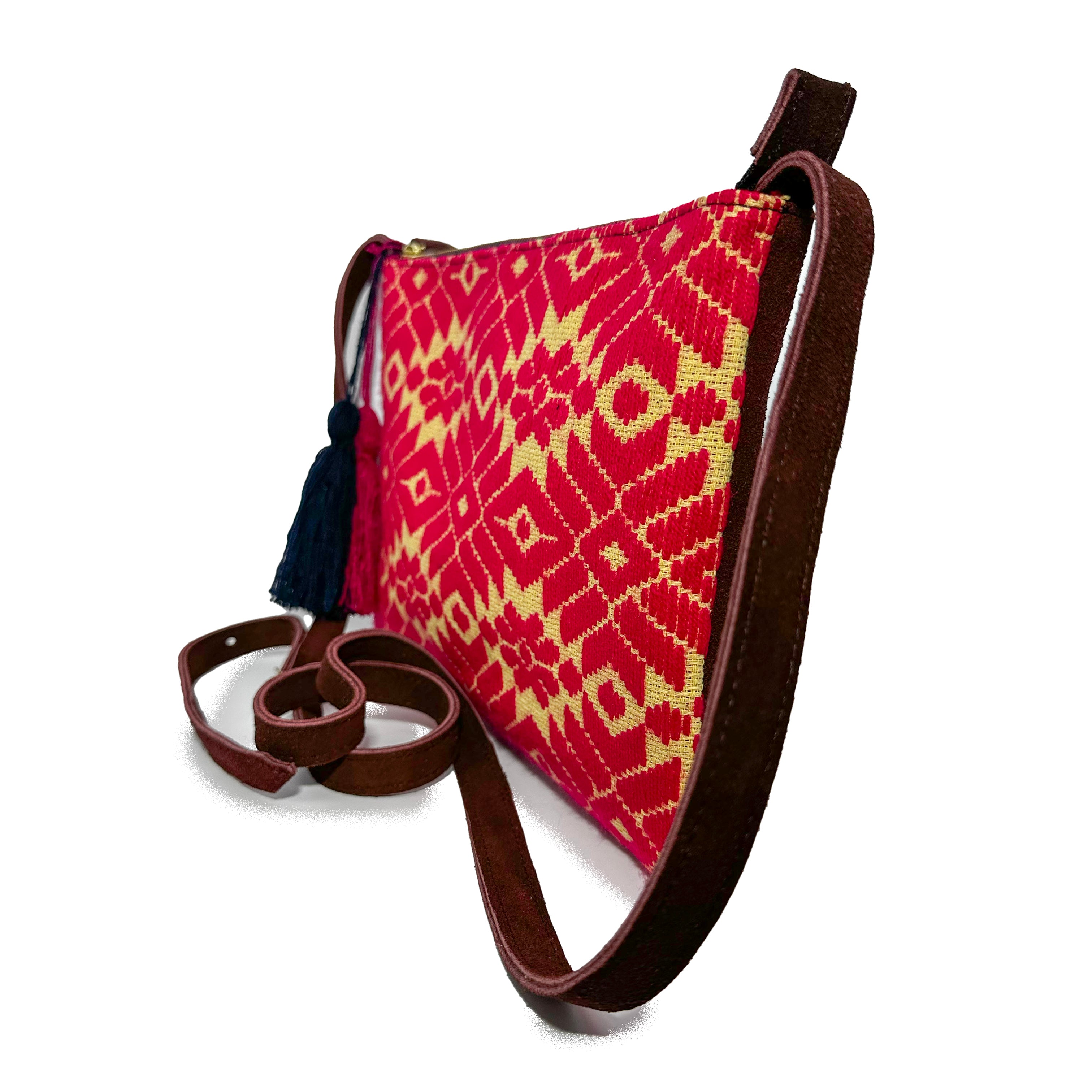 Crossbody Bordado a Mano "Vicenta" – Rojo – Raízal