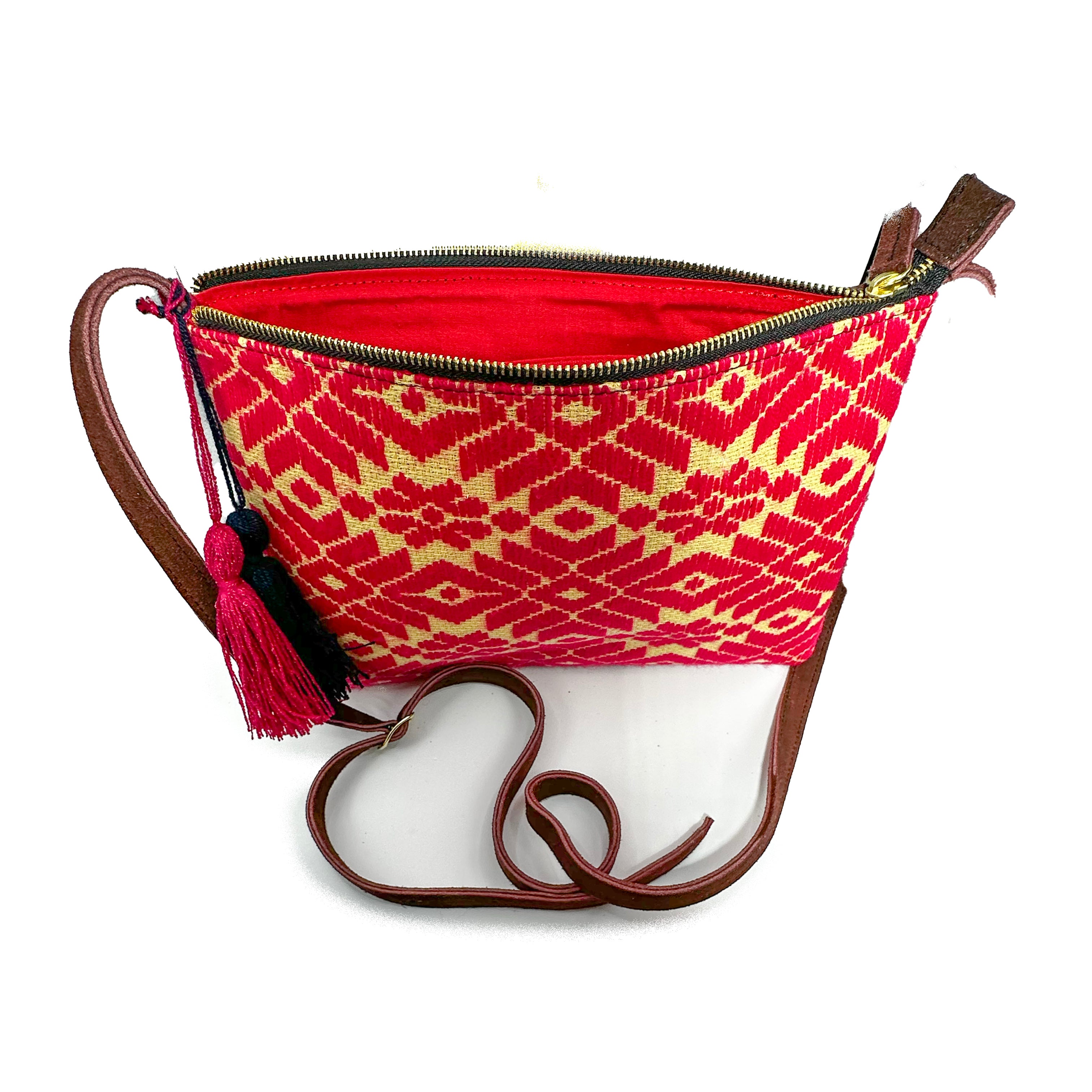 Crossbody Bordado a Mano "Vicenta" – Rojo – Raízal