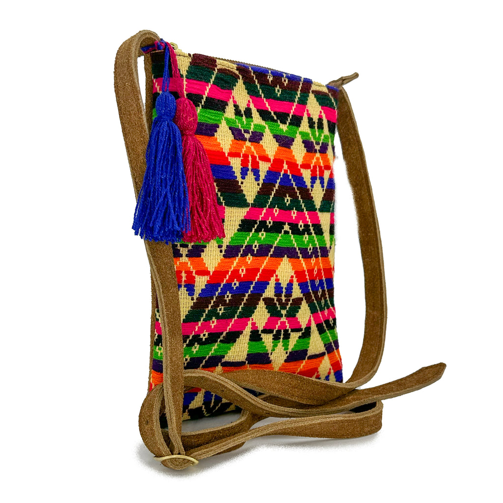 Crossbody Bordado a Mano "Angélica" – Multicolor – Raízal