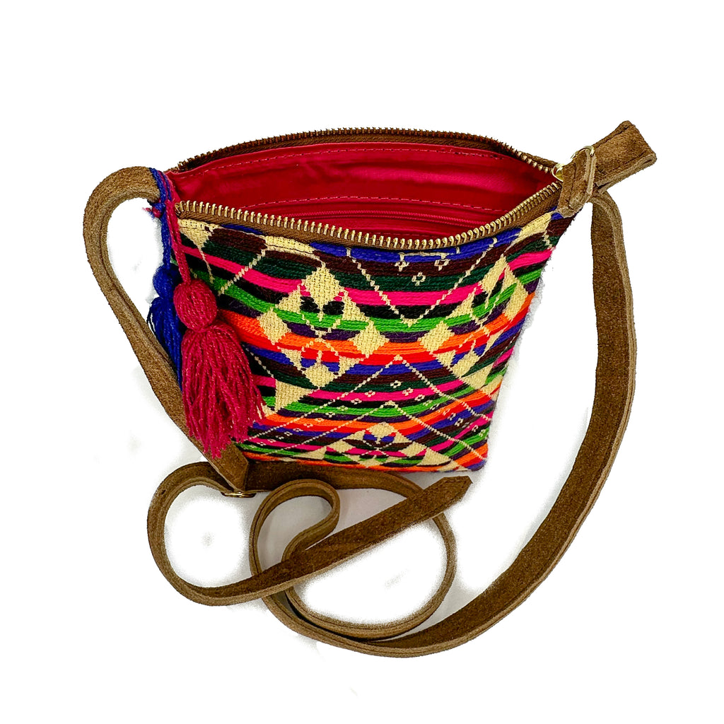 Crossbody Bordado a Mano "Angélica" – Multicolor – Raízal