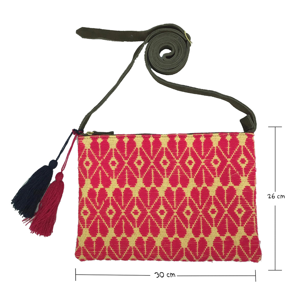 Crossbody Bordado a Mano "Vicenta" – Rosa – Raízal