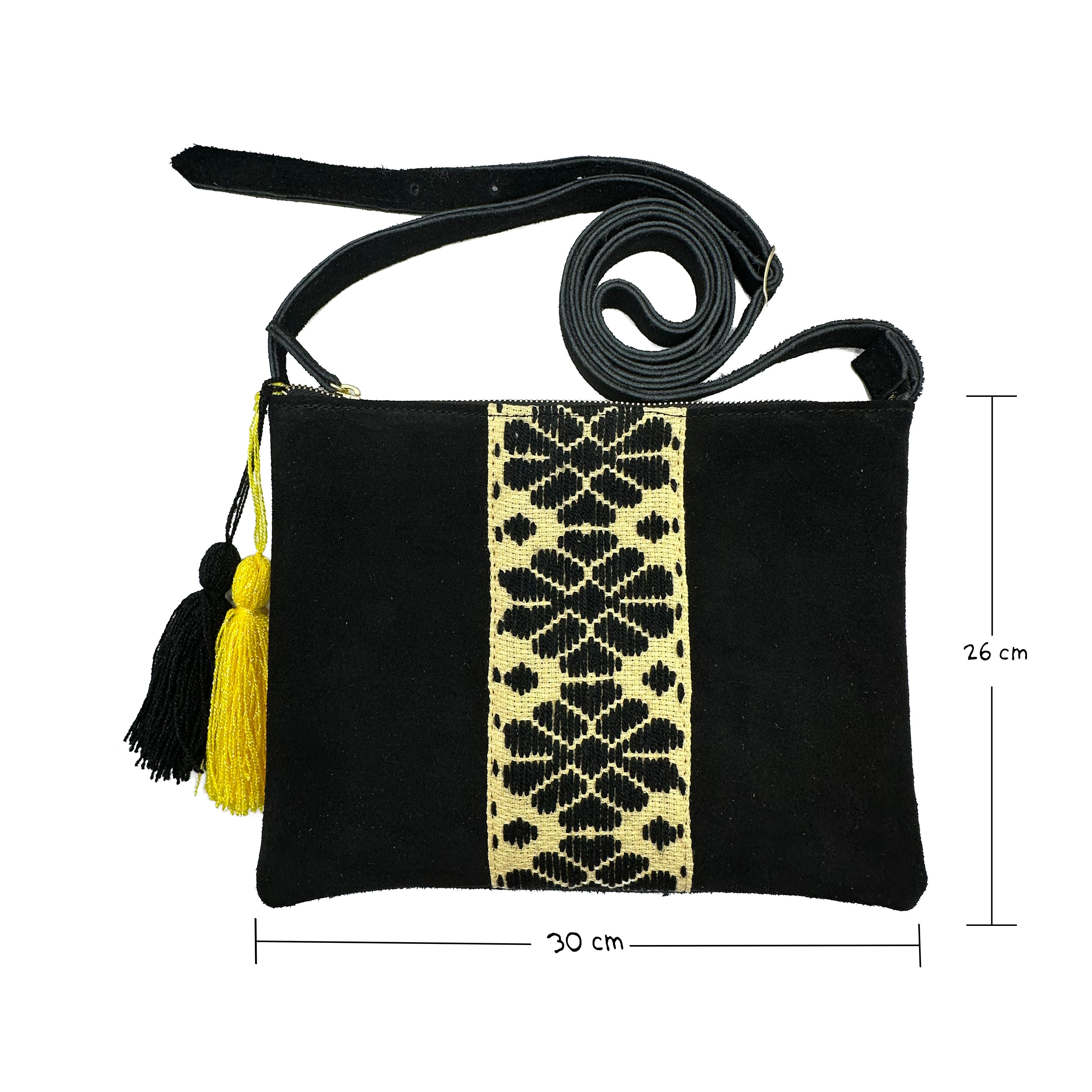 Crossbody Bordado a Mano "Vicenta" – Negro – Raízal
