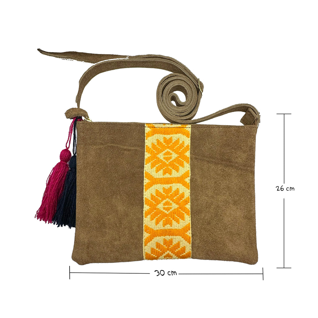 Crossbody Bordado a Mano "Vicenta" – Amarillo – Raízal