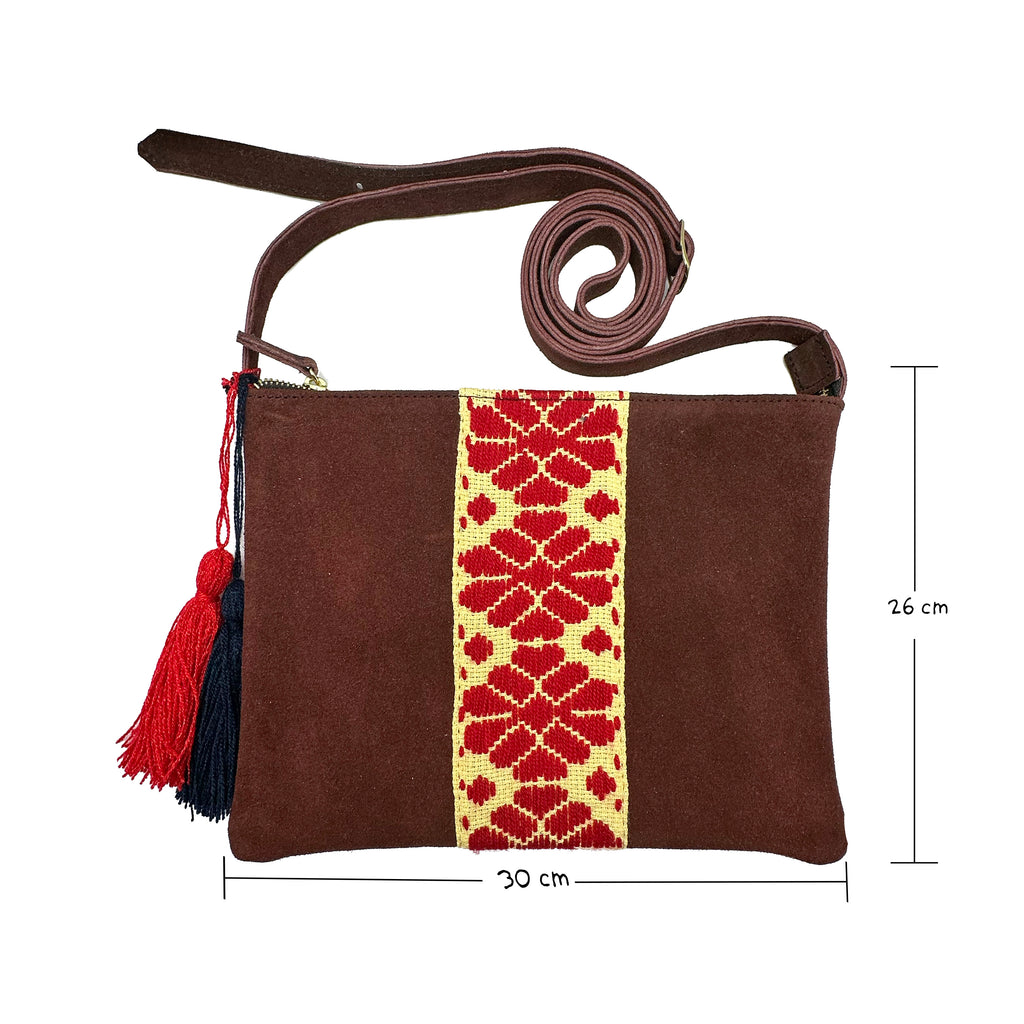 Crossbody Bordado a Mano "Vicenta" – Rojo – Raízal