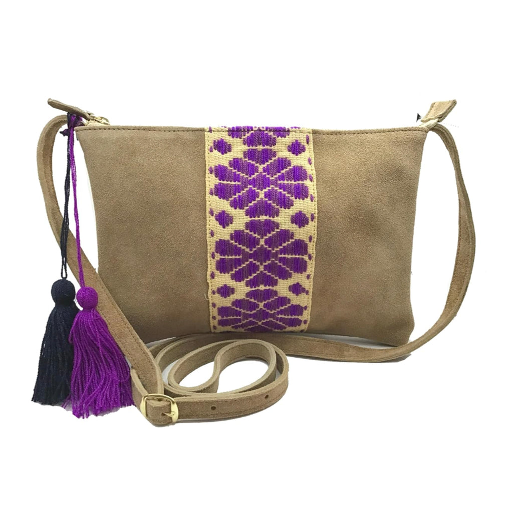 Crossbody Bordado a Mano "Vicenta" – Morado – Raízal