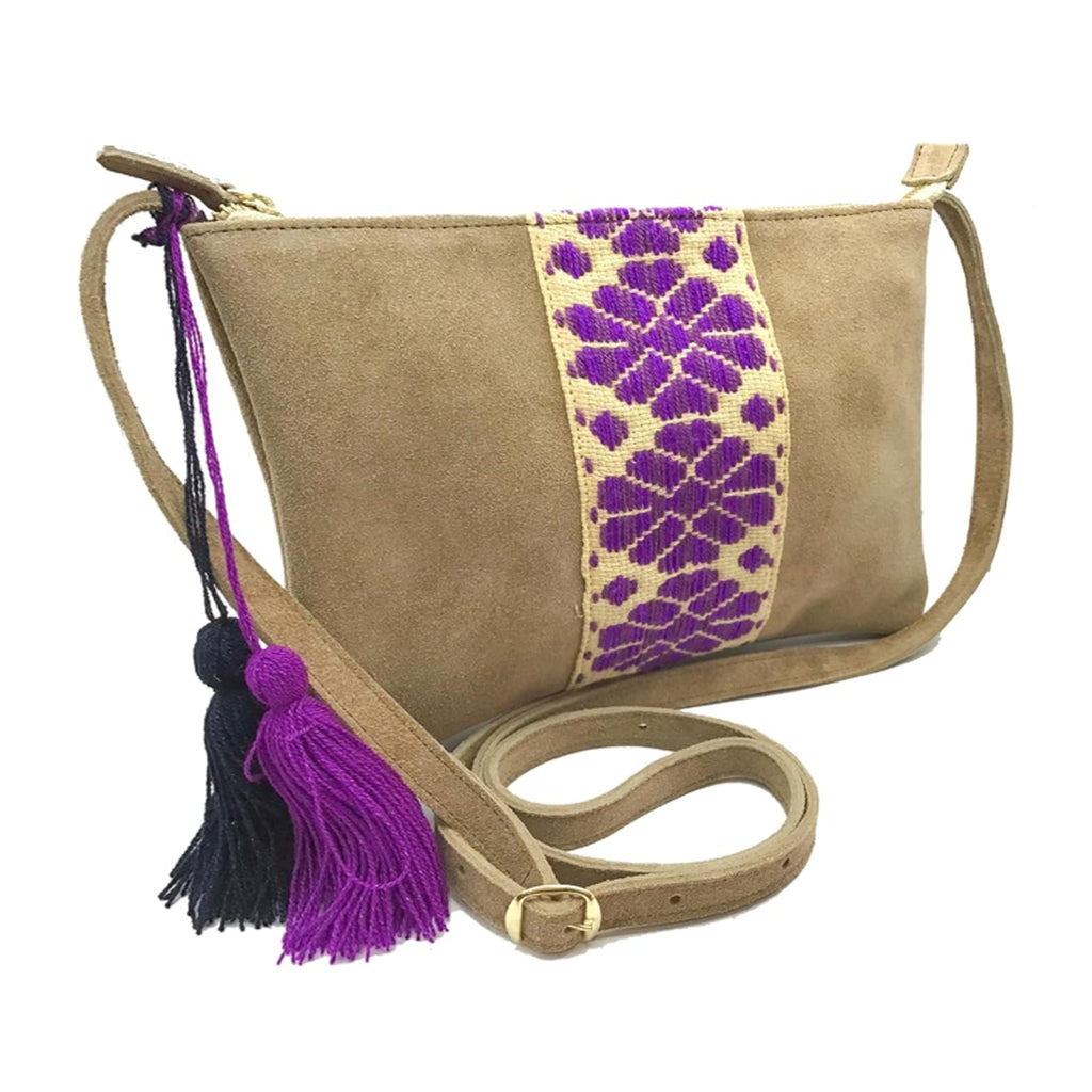 Crossbody Bordado a Mano "Vicenta" – Morado – Raízal