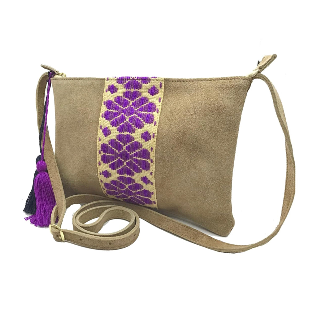 Crossbody Bordado a Mano "Vicenta" – Morado – Raízal