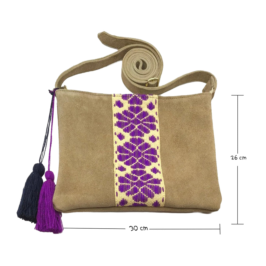 Crossbody Bordado a Mano "Vicenta" – Morado – Raízal