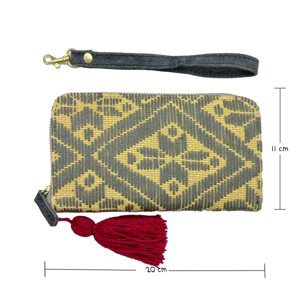 Cartera Bordado a mano "Magdalena" – Gris – Raízal