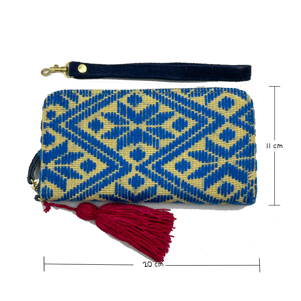 Cartera Bordado a mano "Magdalena" – Azul – Raízal