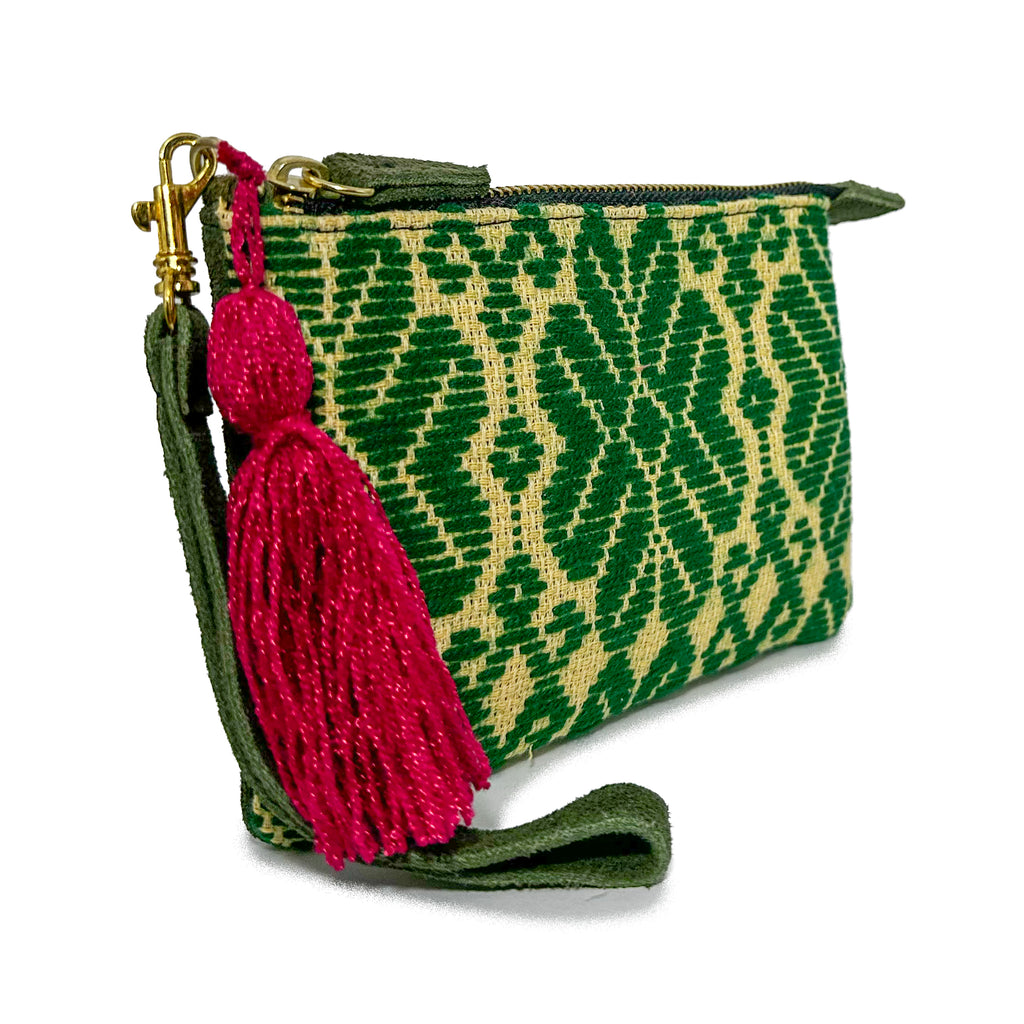 Muñequera Bordado a Mano "Rosario" – Verde – Raízal