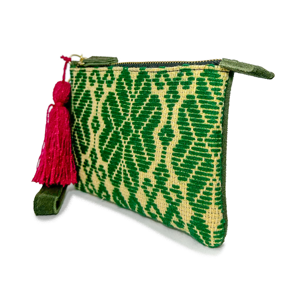 Muñequera Bordado a Mano "Rosario" – Verde – Raízal