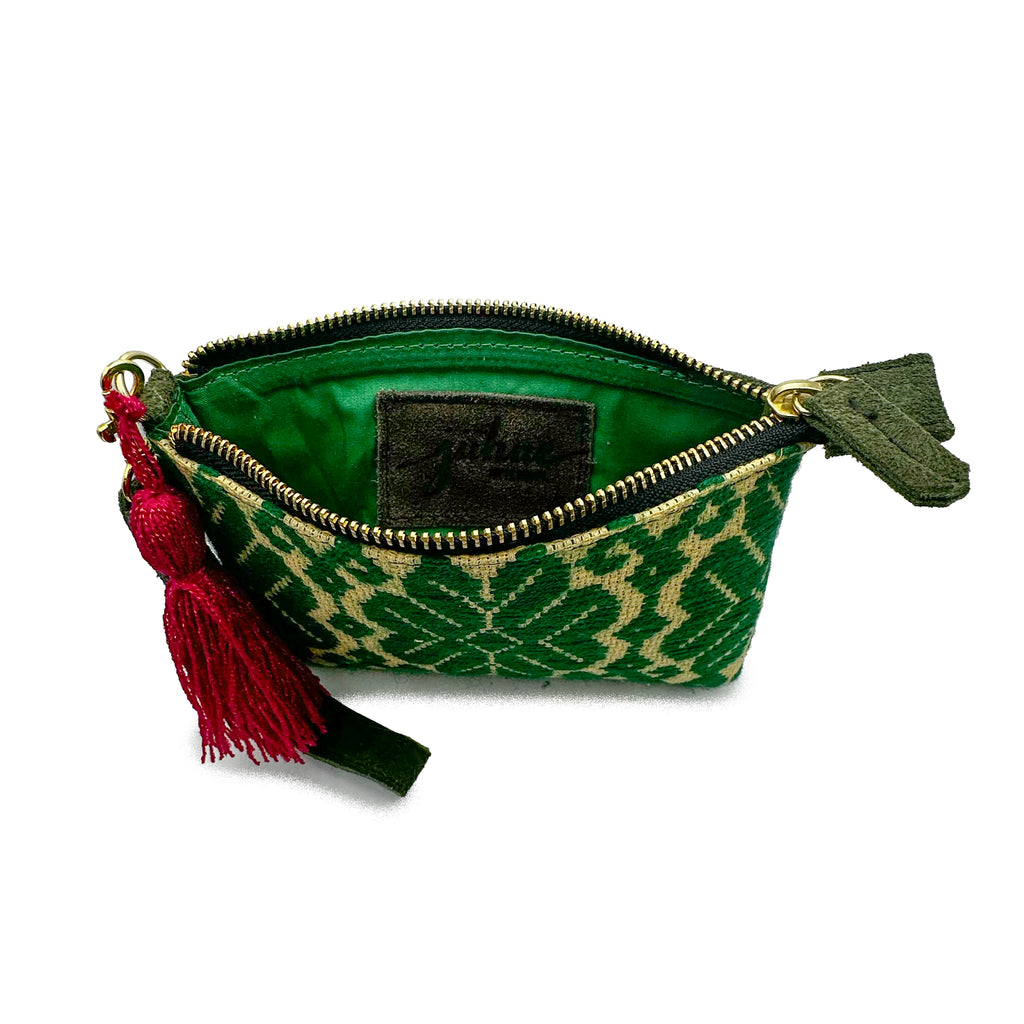 Muñequera Bordado a Mano "Rosario" – Verde – Raízal