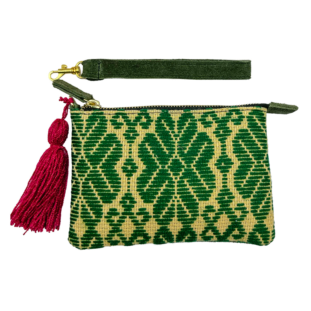 Muñequera Bordado a Mano "Rosario" – Verde – Raízal