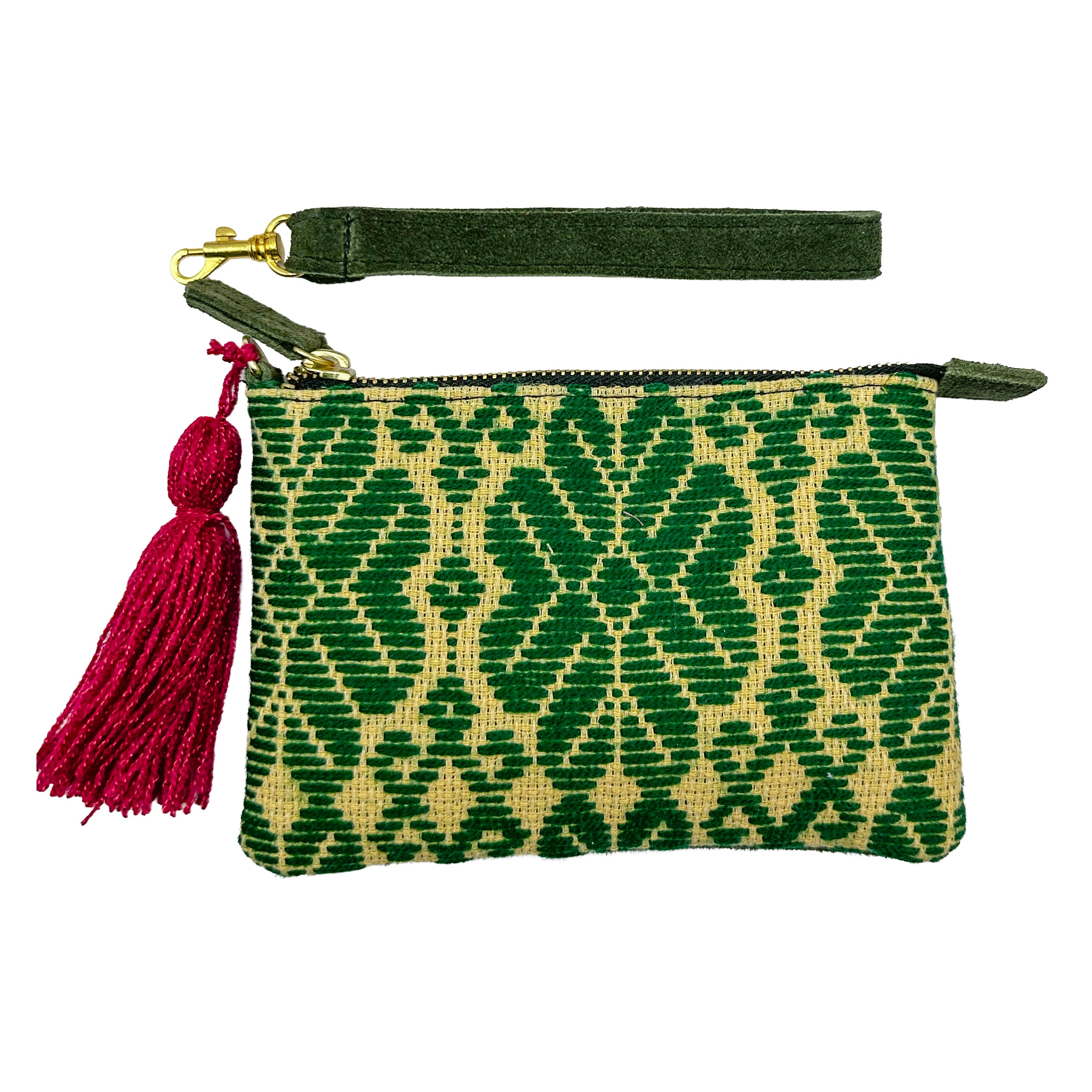 Muñequera Bordado a Mano "Rosario" – Verde – Raízal