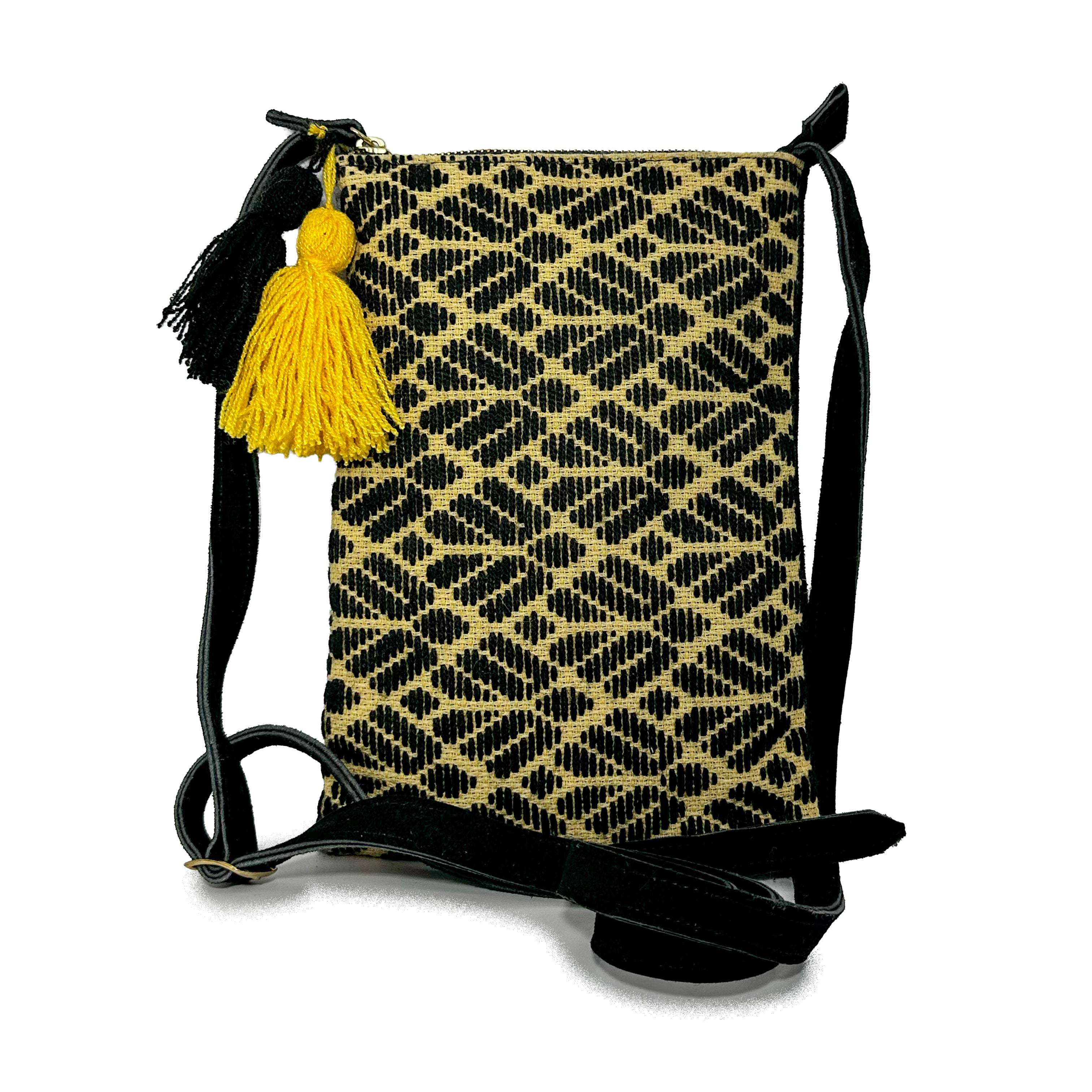 Crossbody Bordado a Mano "Angélica" – Negro – Raízal