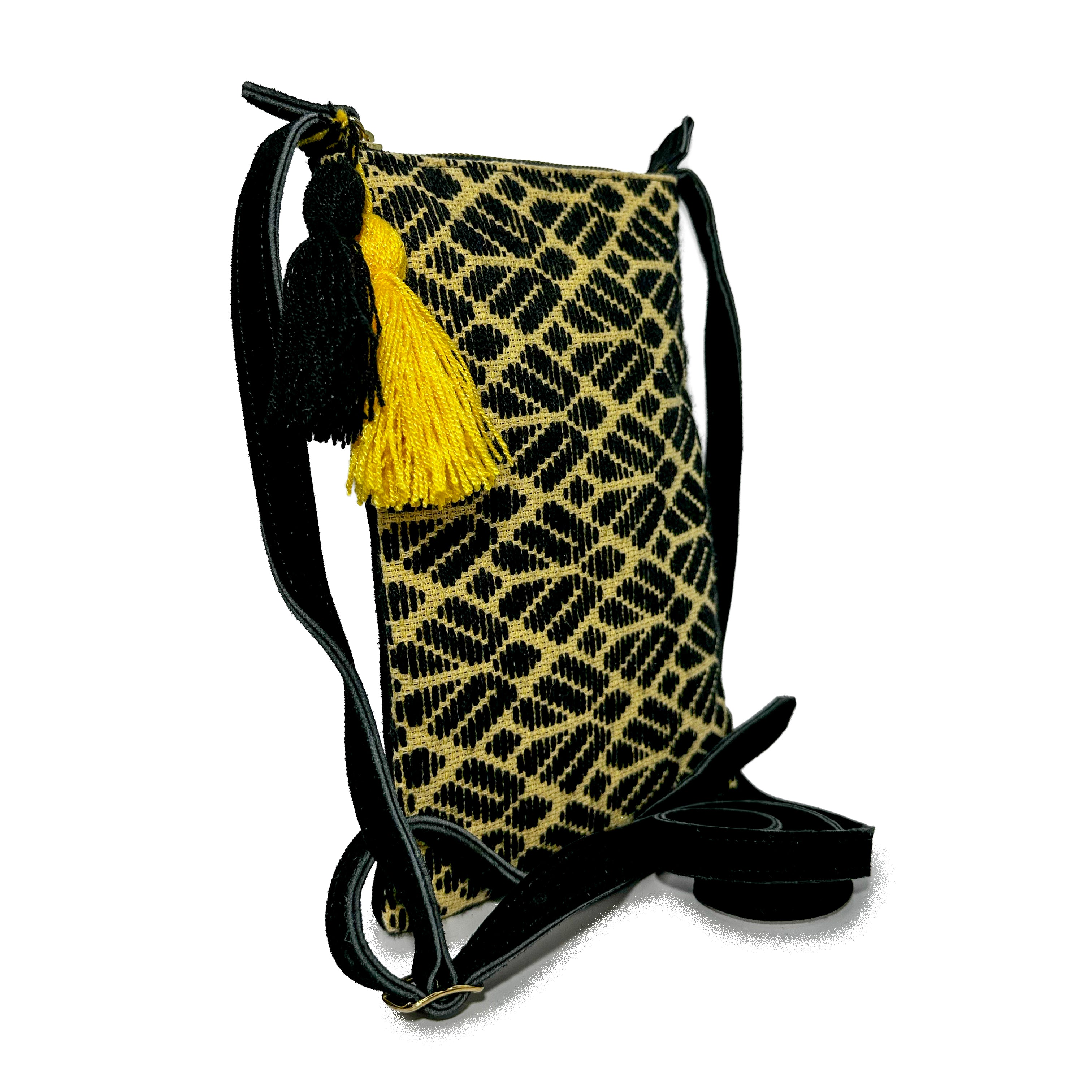 Crossbody Bordado a Mano "Angélica" – Negro – Raízal