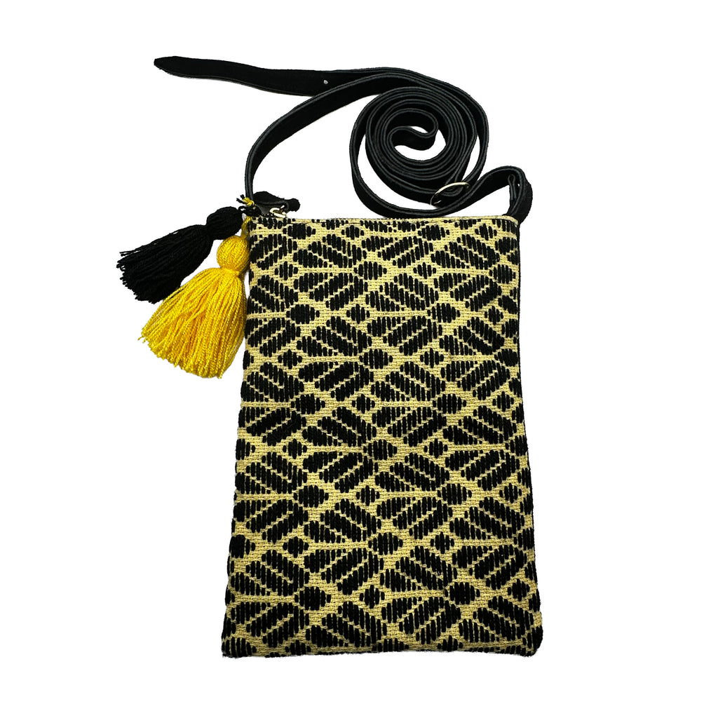 Crossbody Bordado a Mano "Angélica" – Negro – Raízal