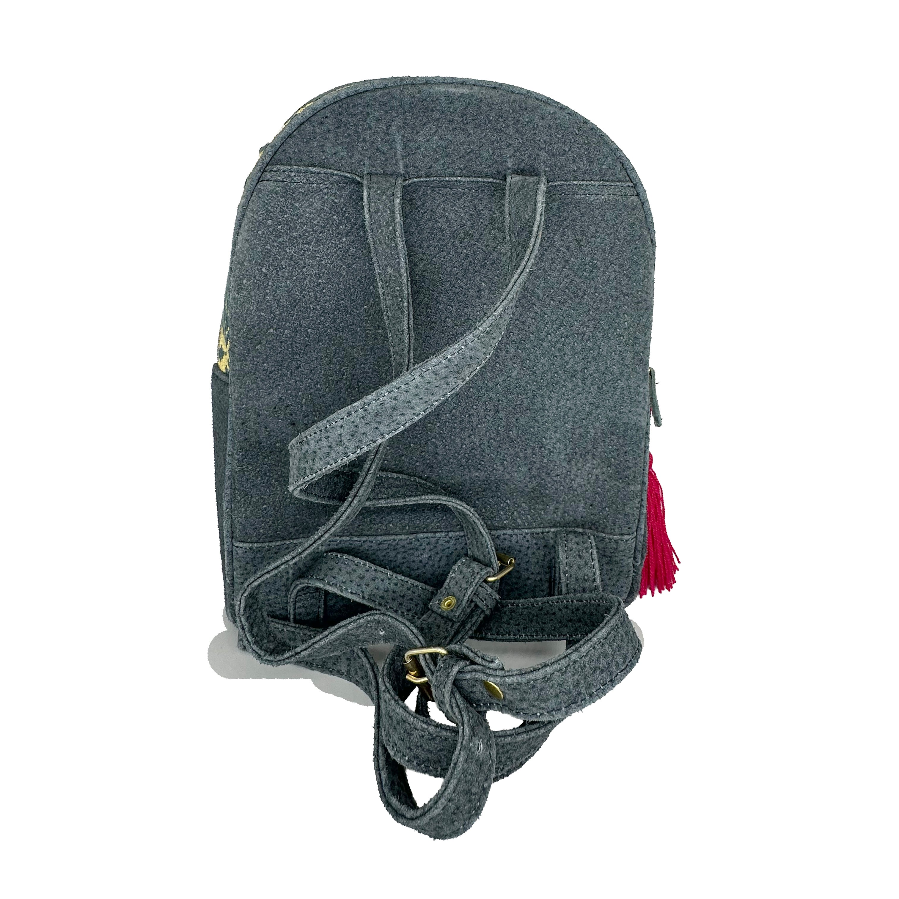Mochila Bordado a mano "Luisa" – Gris – Raízal
