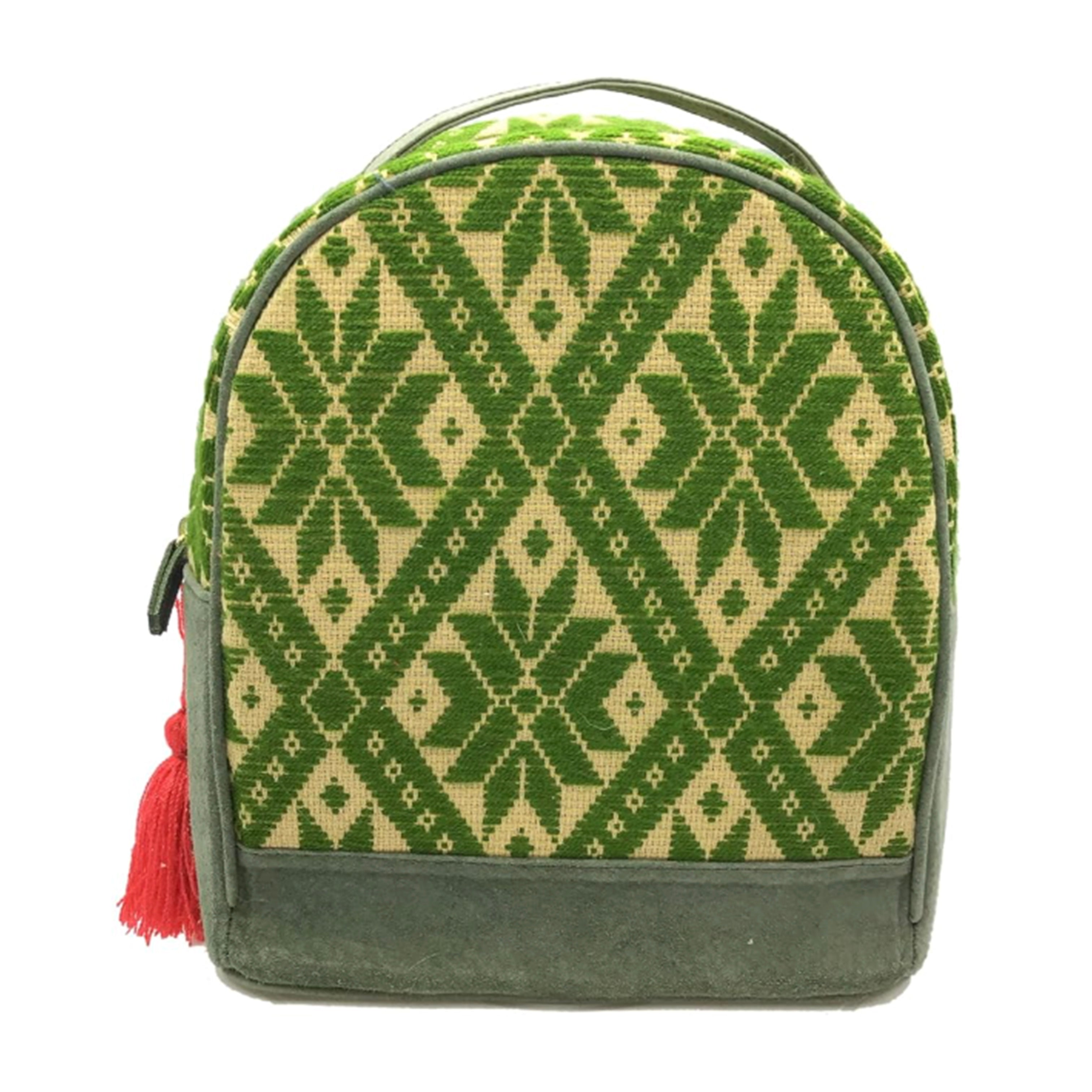 Mochila Bordado a mano "Luisa" – Verde – Raízal