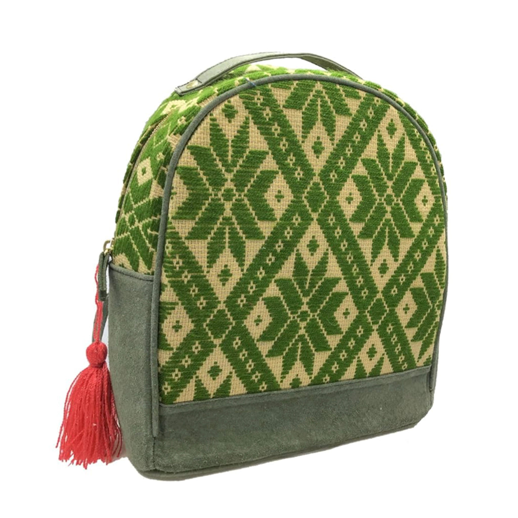 Mochila Bordado a mano "Luisa" – Verde – Raízal