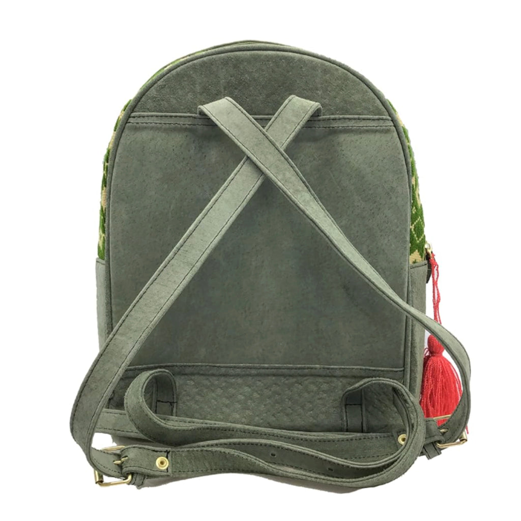 Mochila Bordado a mano "Luisa" – Verde – Raízal