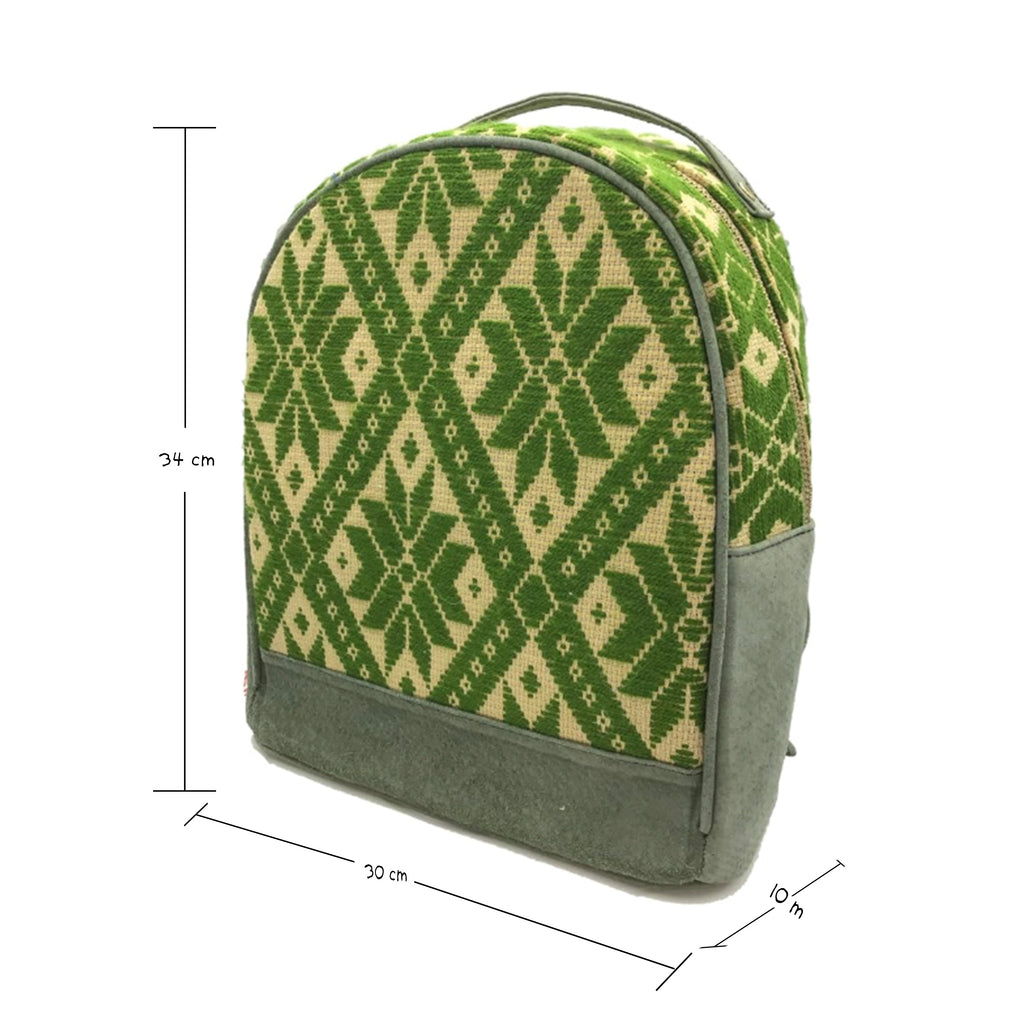 Mochila Bordado a mano "Luisa" – Verde – Raízal