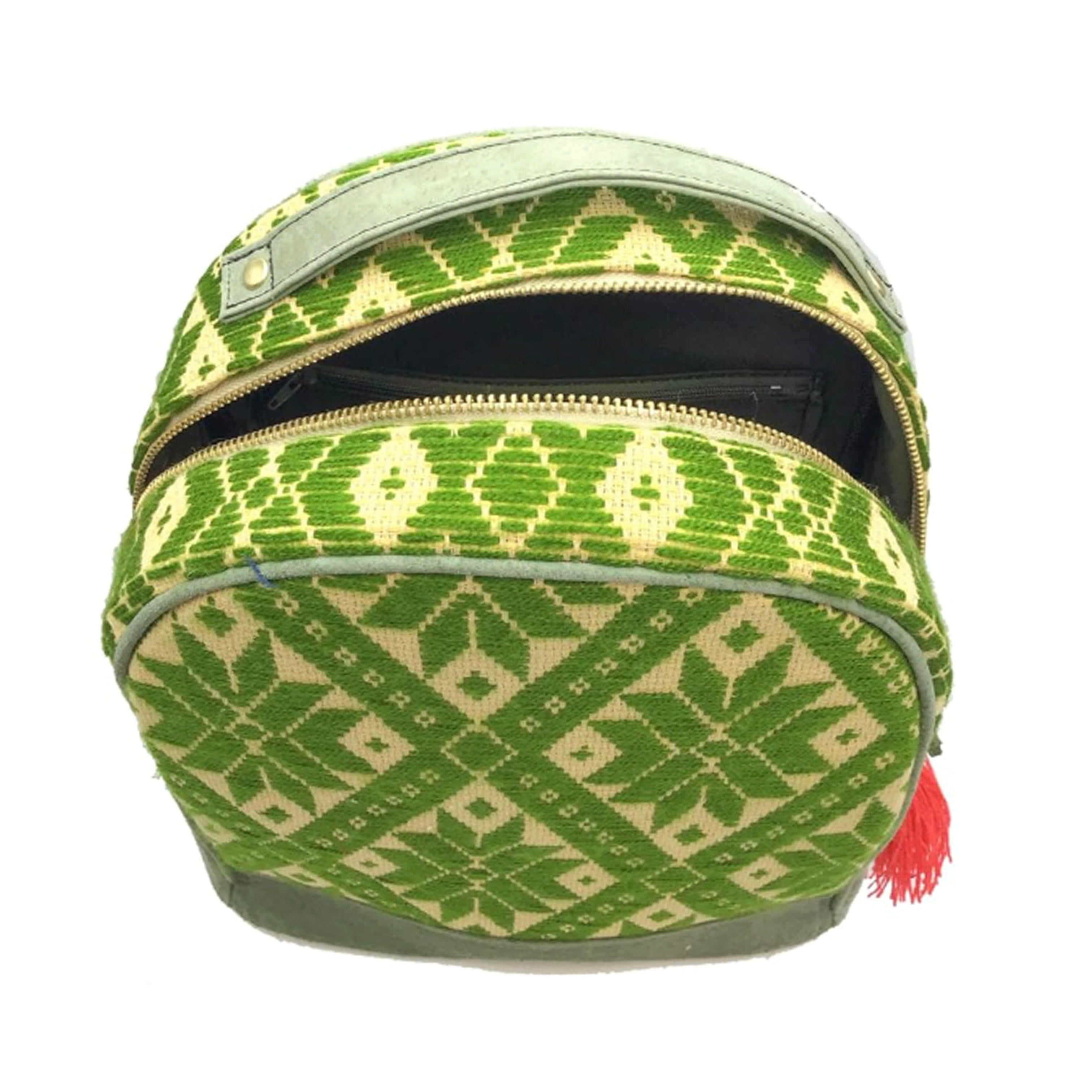 Mochila Bordado a mano "Luisa" – Verde – Raízal