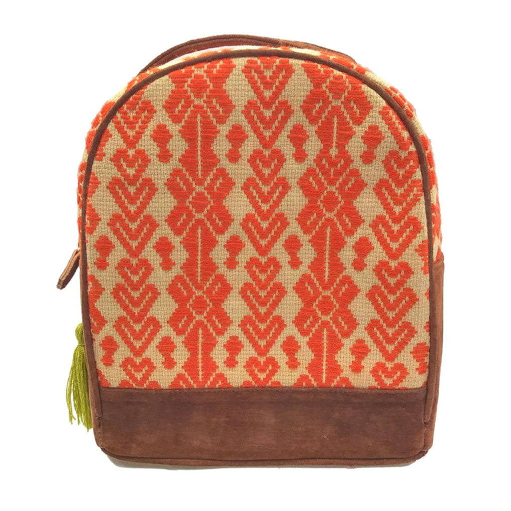 Mochila Bordado a mano "Luisa" – Naranja – Raízal