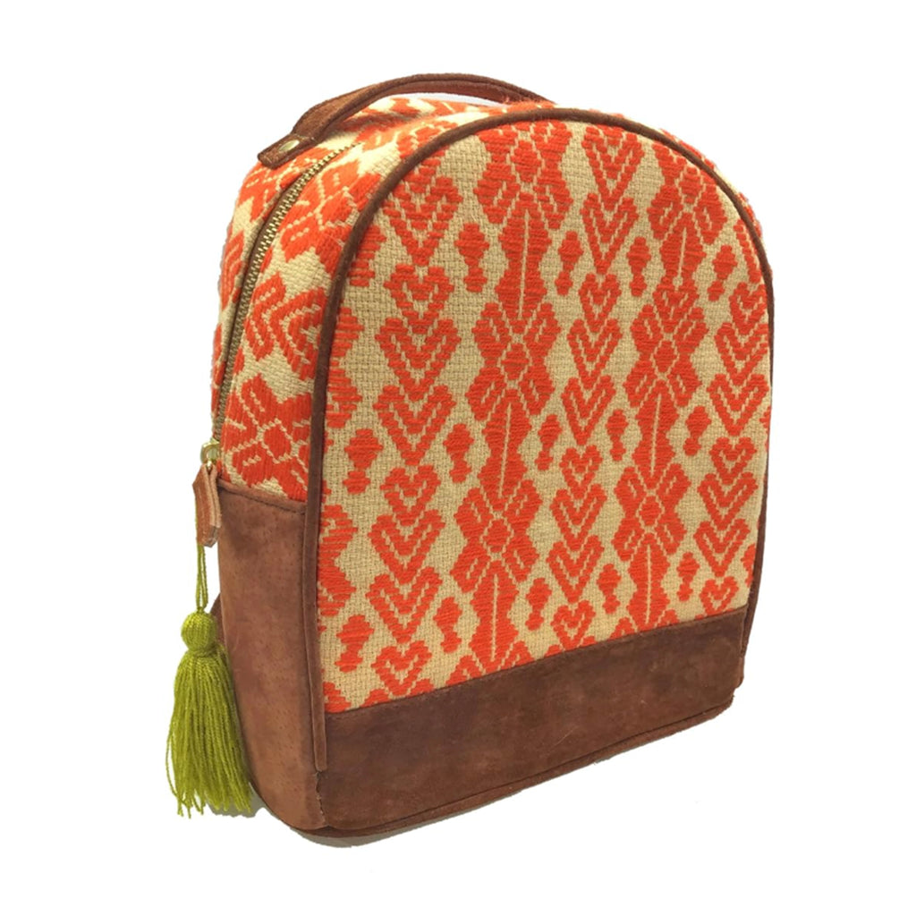 Mochila Bordado a mano "Luisa" – Naranja – Raízal