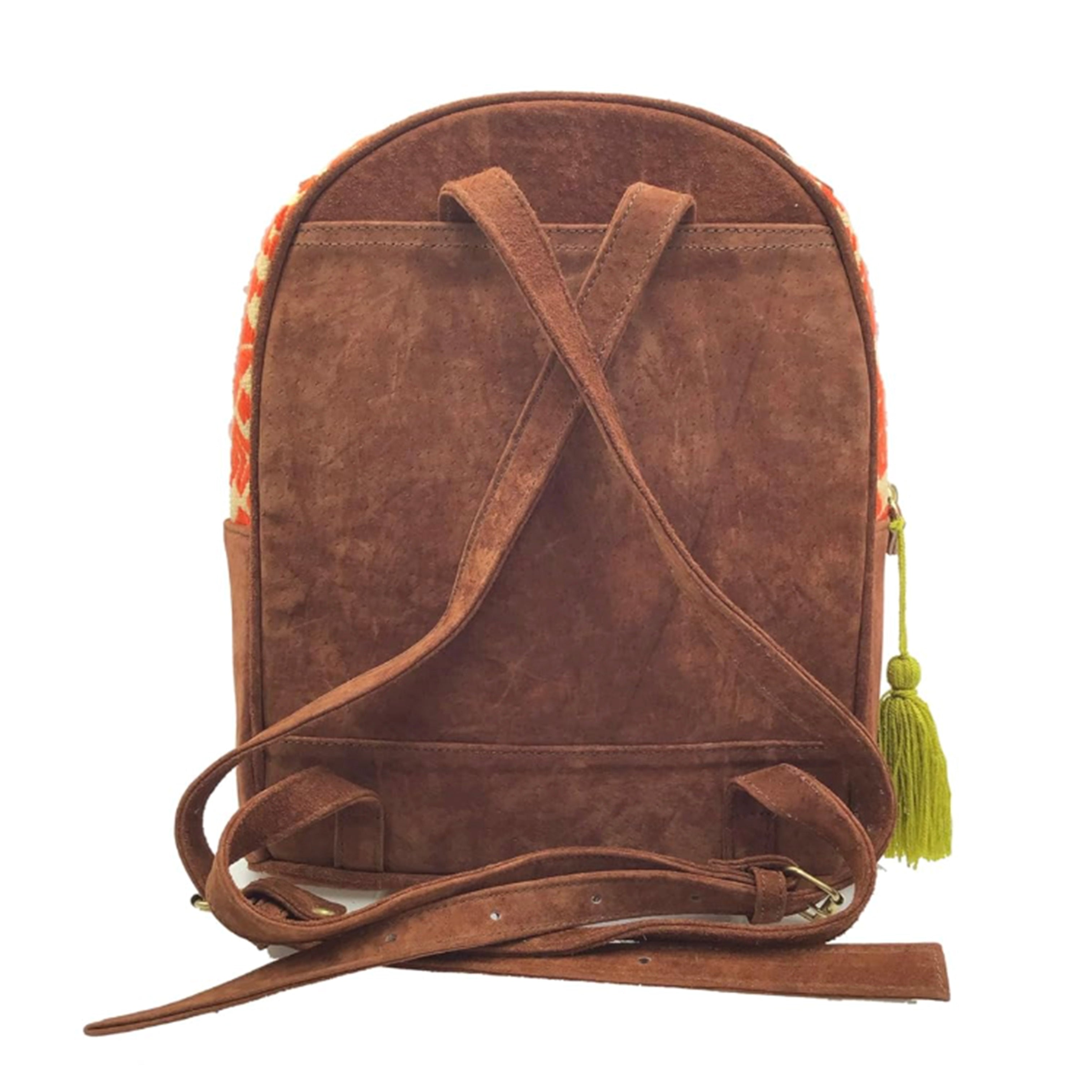 Mochila Bordado a mano "Luisa" – Naranja – Raízal