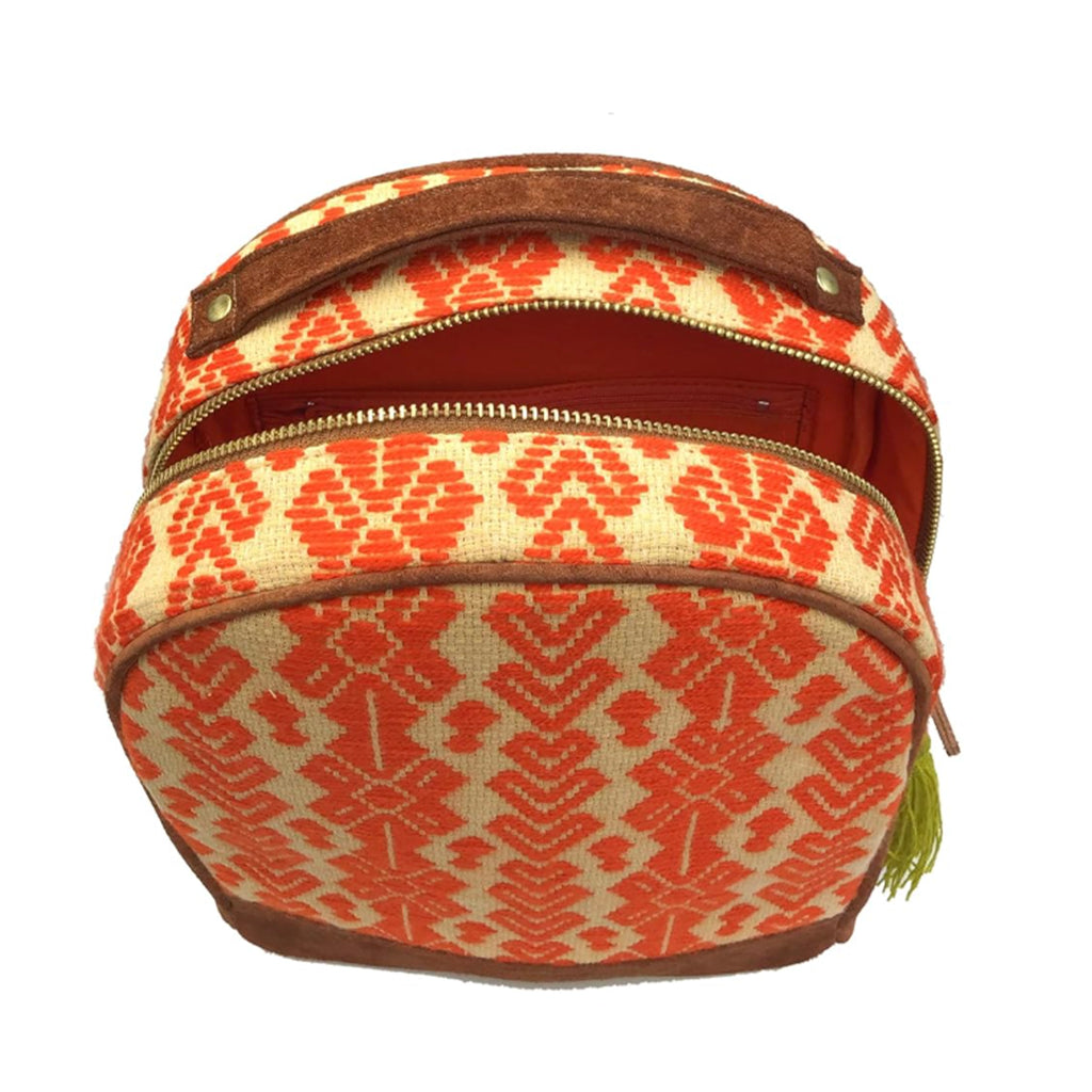 Mochila Bordado a mano "Luisa" – Naranja – Raízal