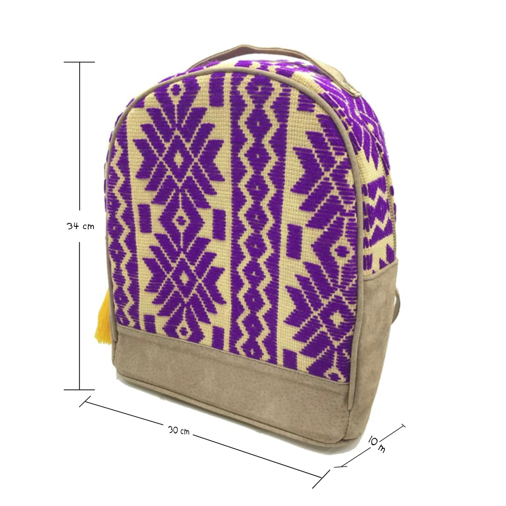 Mochila Bordado a mano "Luisa" – Morado – Raízal