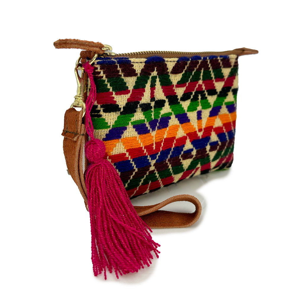 Muñequera Bordado a Mano "Rosario" – Multicolor – Raízal
