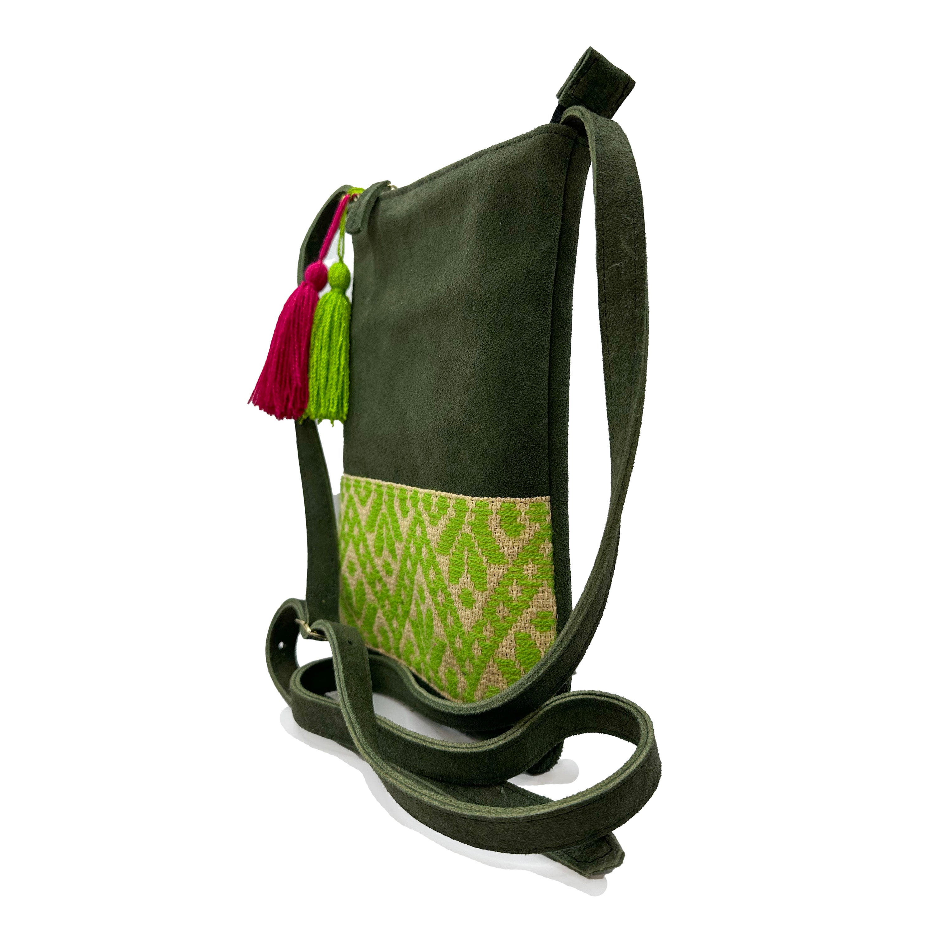Crossbody Bordado a Mano "Angélica" – Verde – Raízal