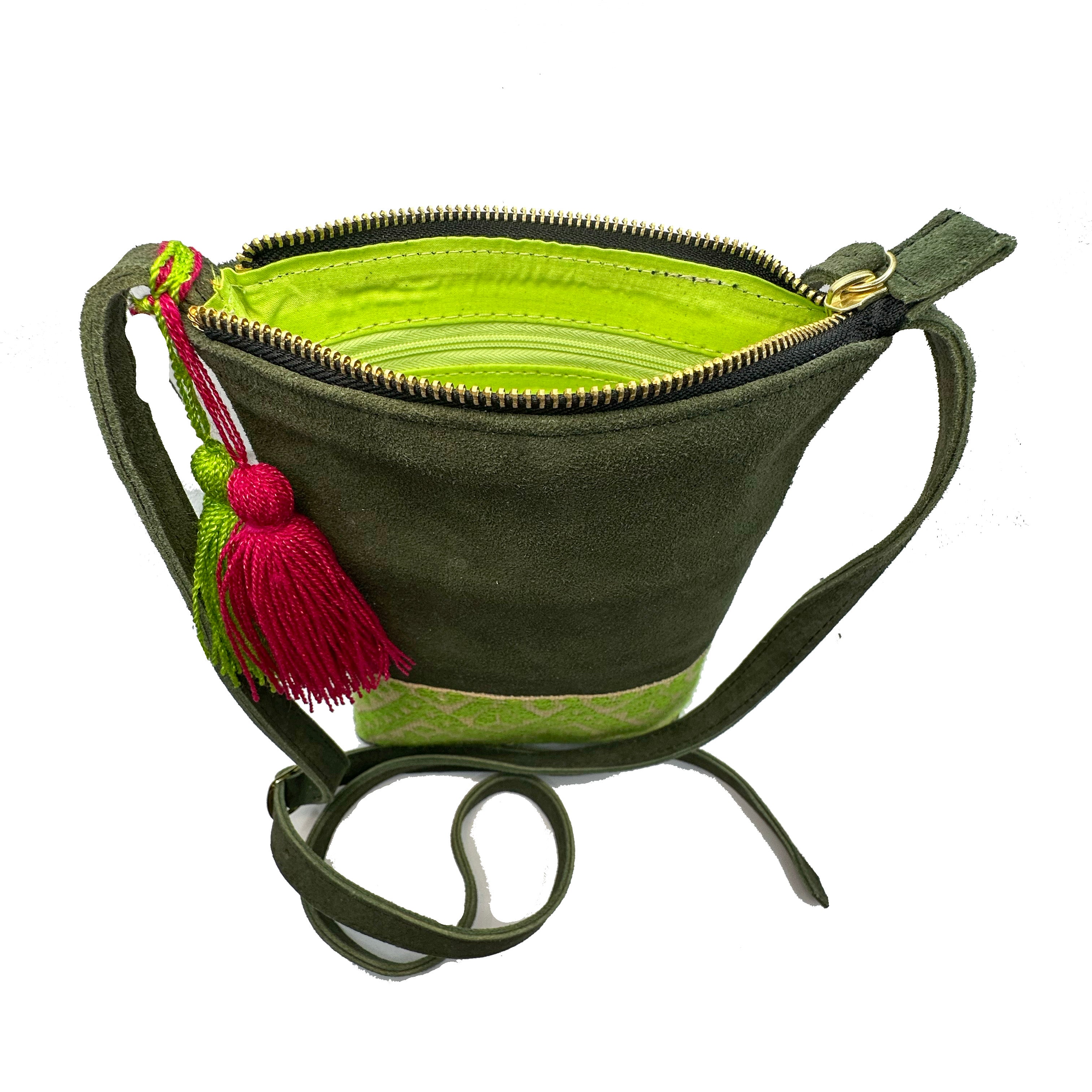 Crossbody Bordado a Mano "Angélica" – Verde – Raízal