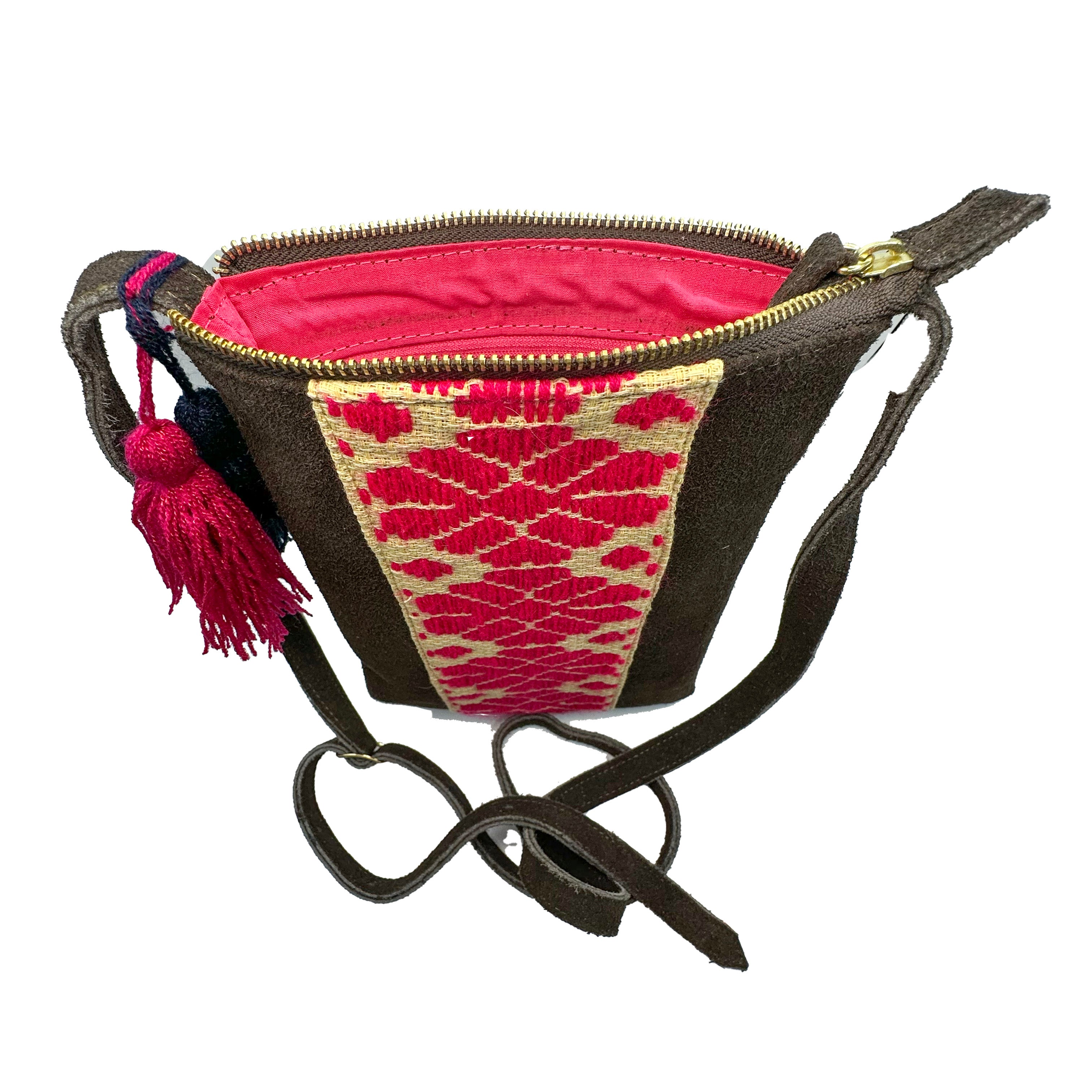 Crossbody Bordado a Mano "Angélica" – Rosa – Raízal