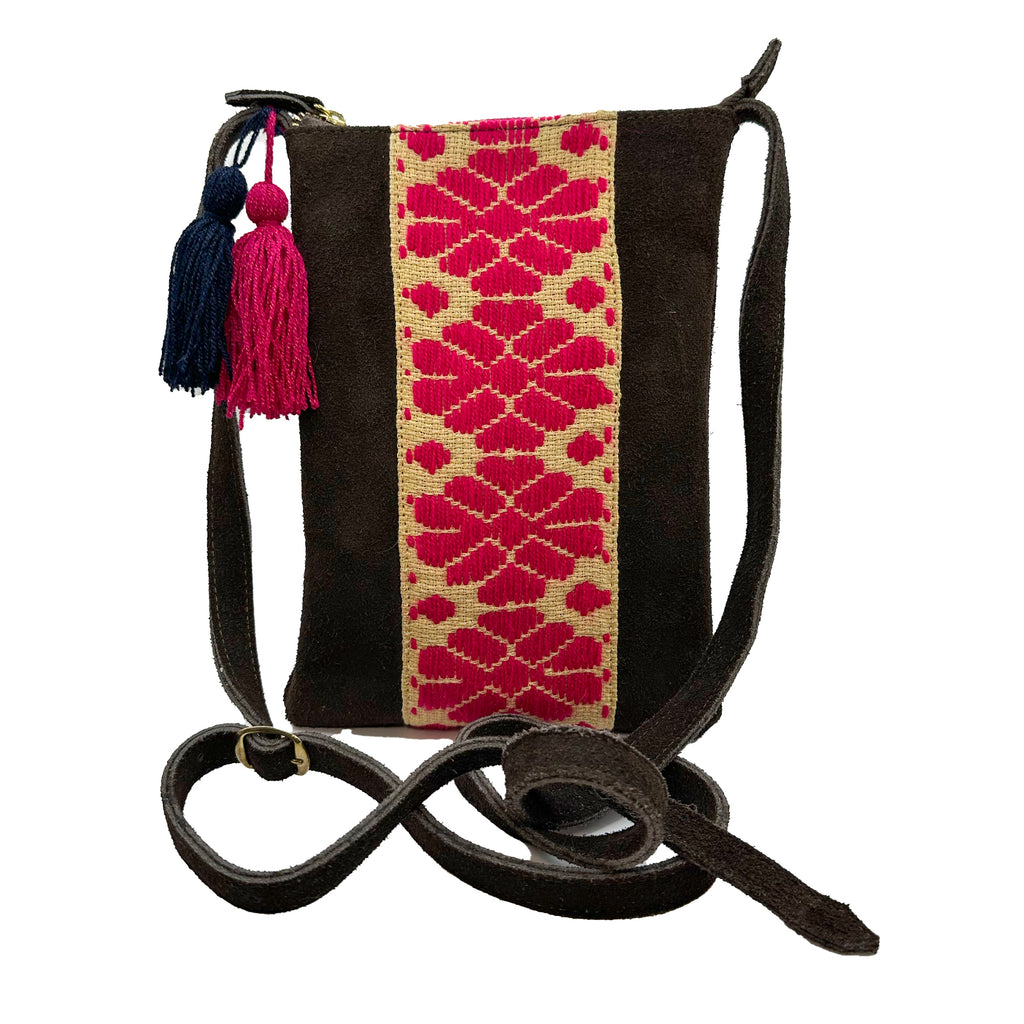 Crossbody Bordado a Mano "Angélica" – Rosa – Raízal