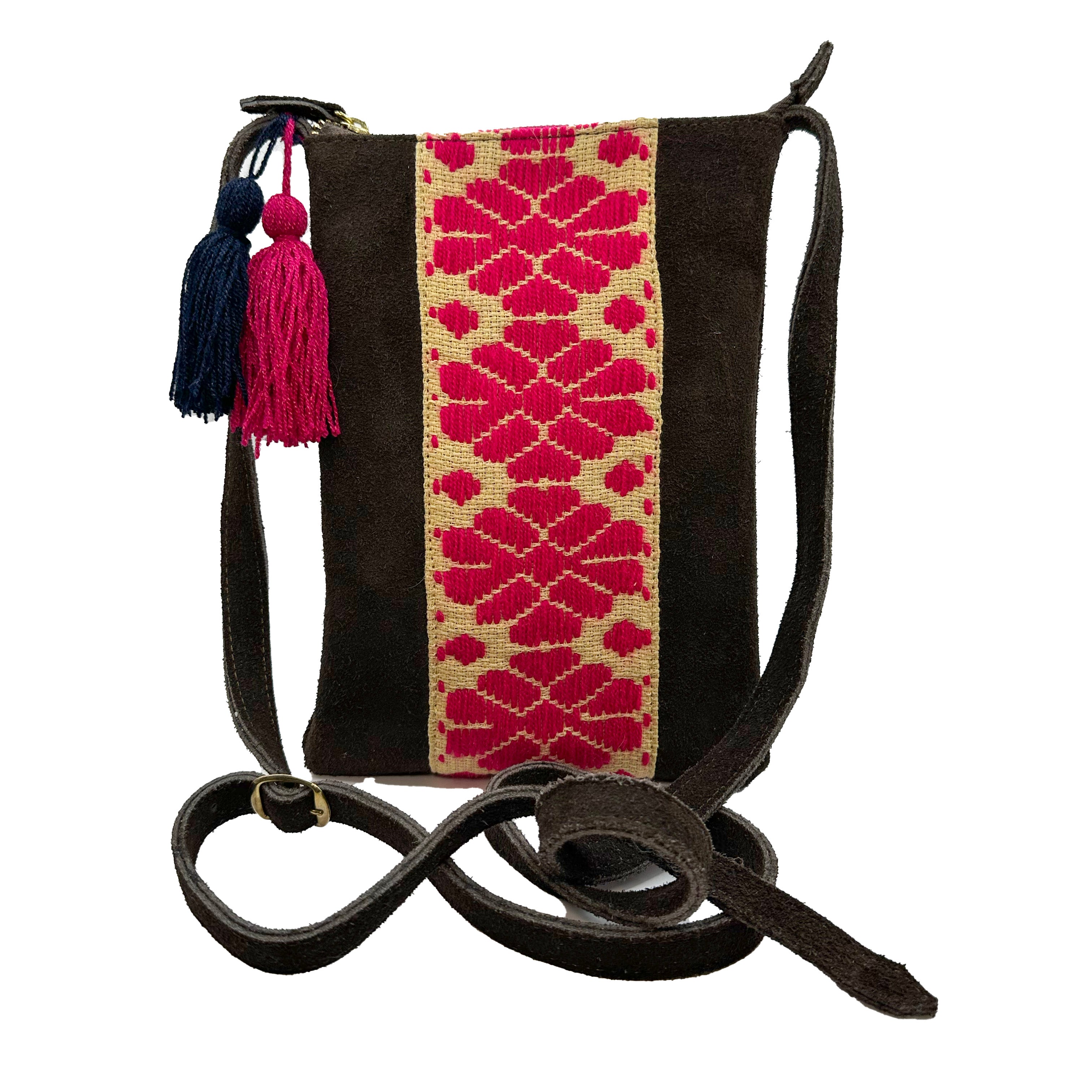 Crossbody Bordado a Mano "Angélica" – Rosa – Raízal